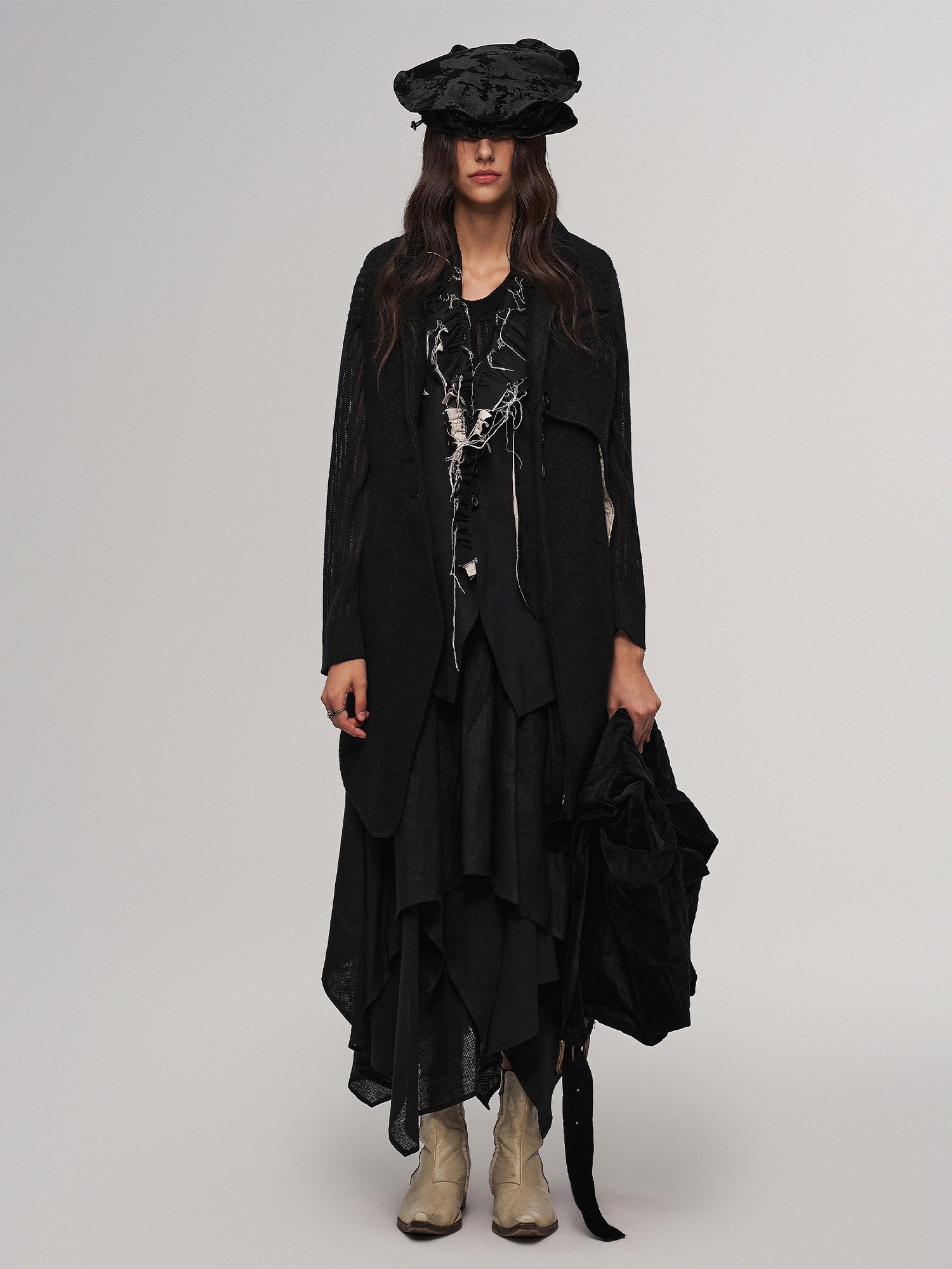 ILNya Nieternite Nifutur Distressed Frayed Petal-Collar Vest-Vest-S (0)-Free Shipping Leatheretro