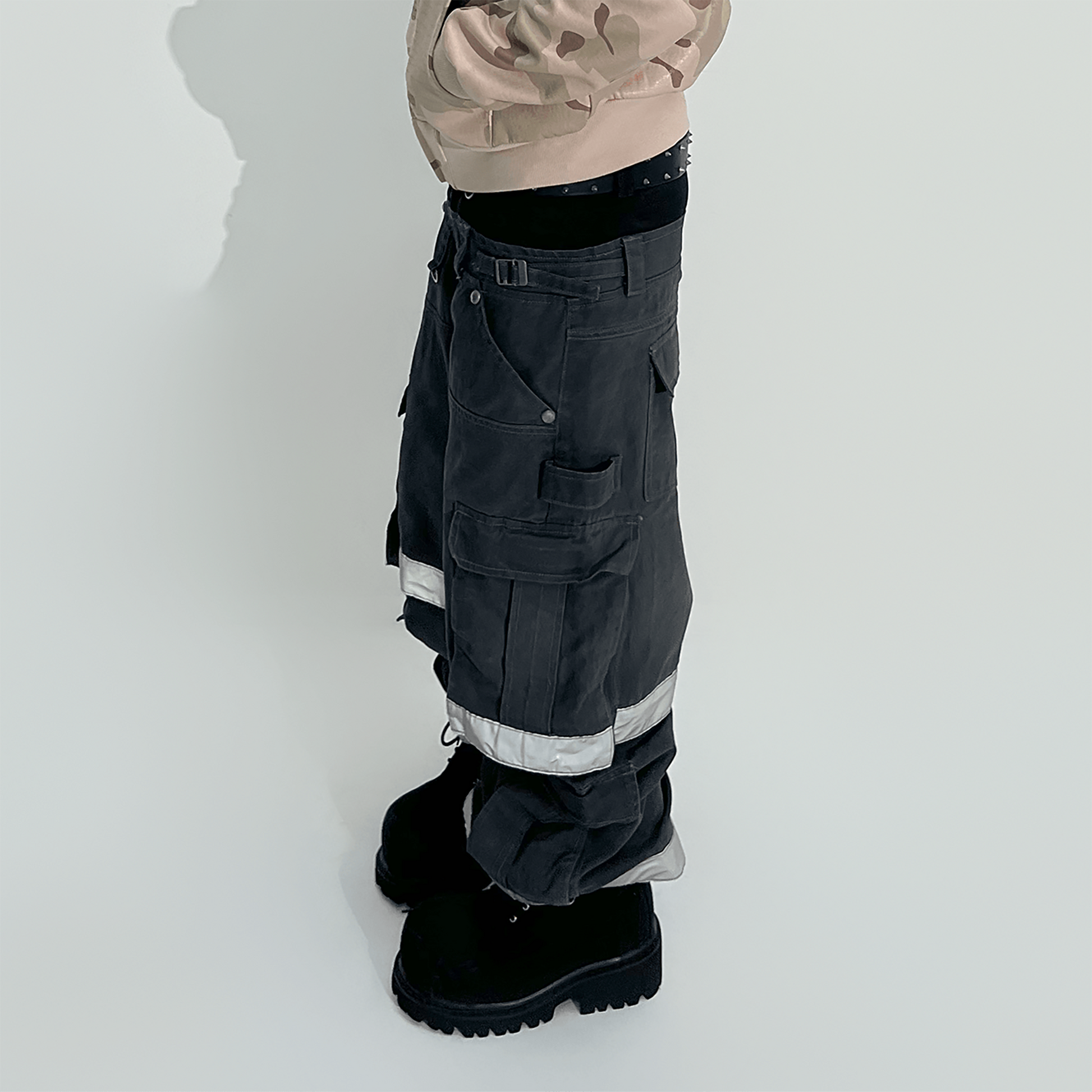 TECNINEGROUP Detachable Reflective Firefighter Cargo Pants Gray-Pants-XS-Free Shipping Leatheretro