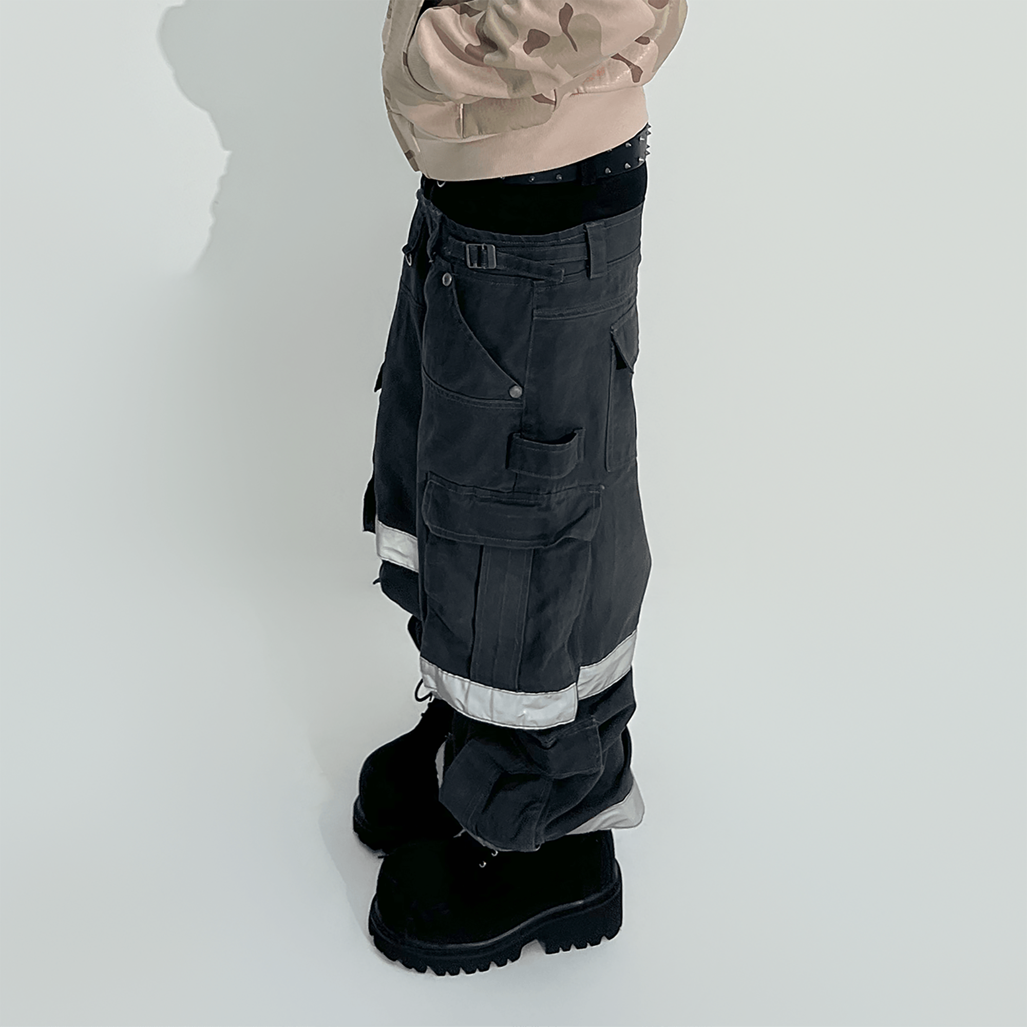 TECNINEGROUP Detachable Reflective Firefighter Cargo Pants Gray-Pants-XS-Free Shipping Leatheretro