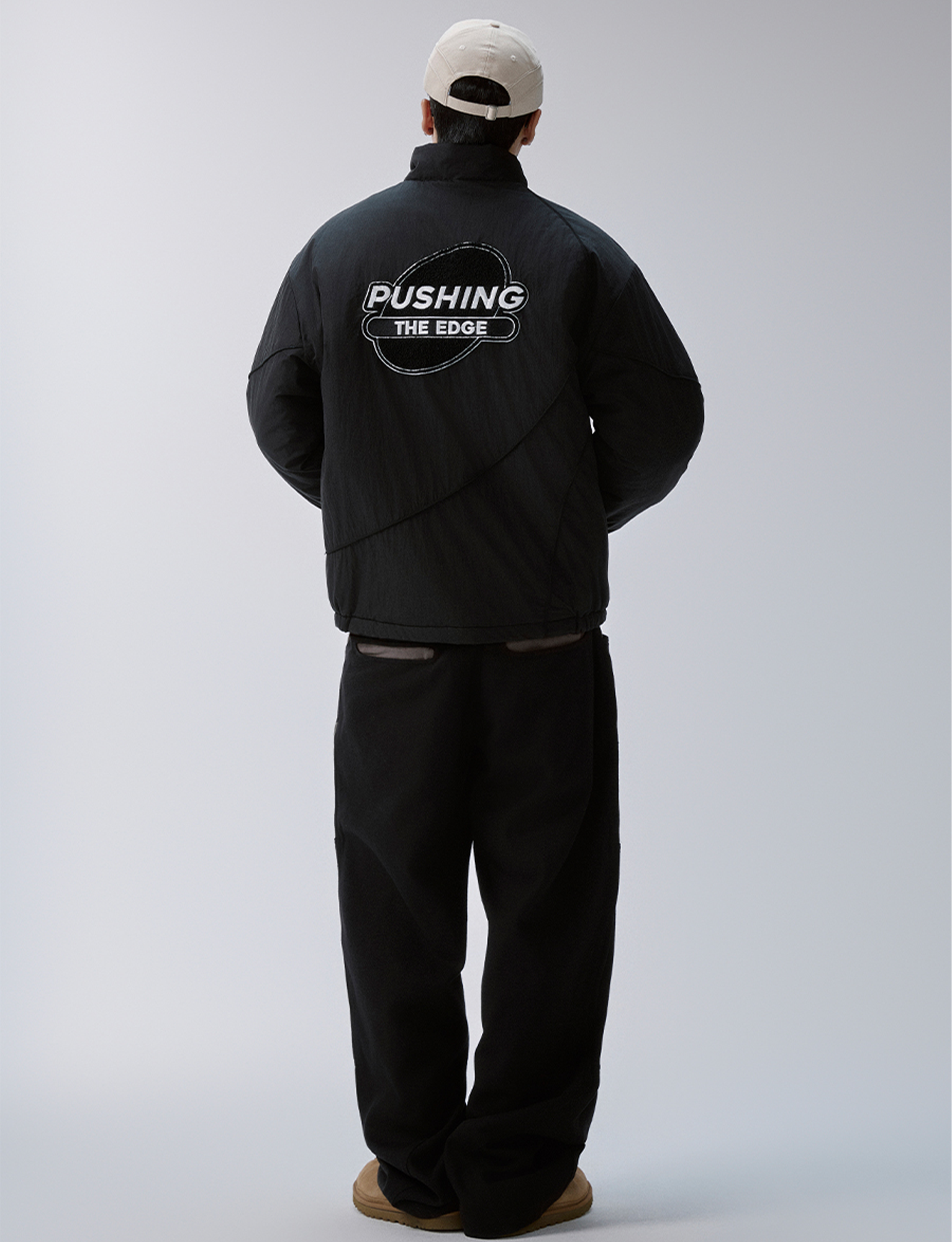 F2CE Paneled Contrast Embroidered LOGO Pants-Pants-S-Free Shipping Leatheretro