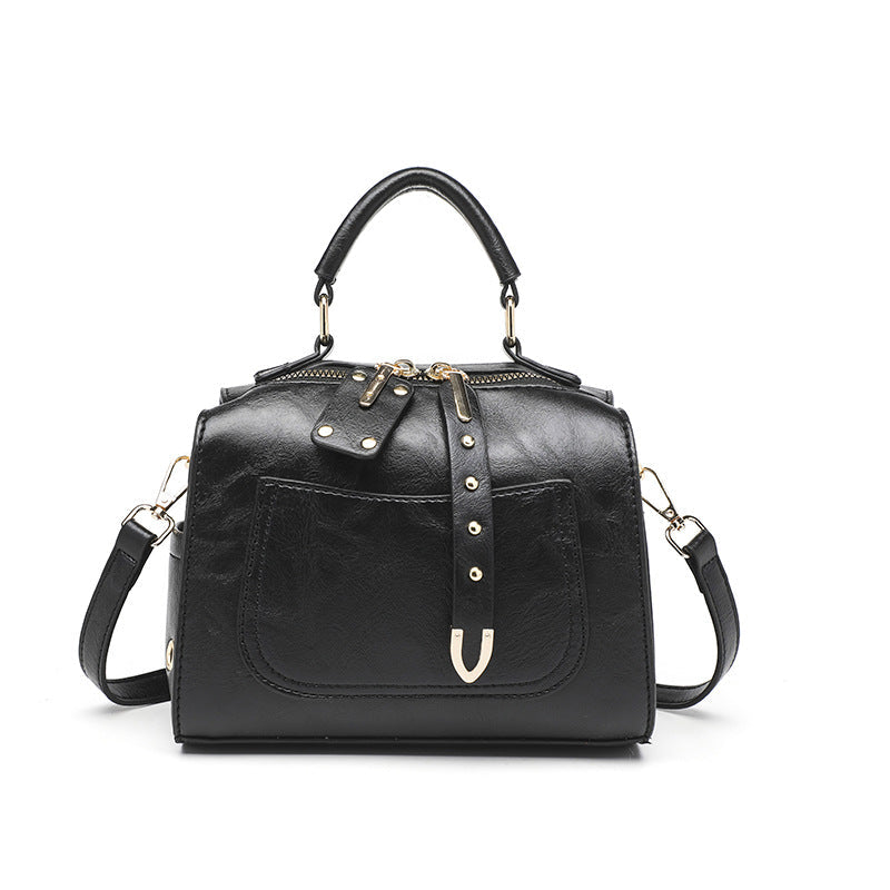 Women's Retro Shoulder Bag - Vintage Leather Crossbody Handbag-Crossbody Bag-Black-Free Shipping Leatheretro