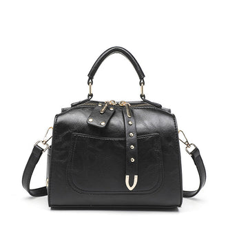 Women's Retro Shoulder Bag - Vintage Leather Crossbody Handbag-Crossbody Bag-Black-Free Shipping Leatheretro