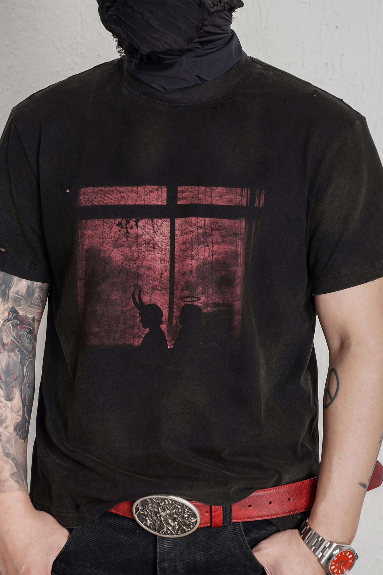UNDERWATER Washed Distressed Graphic T-Shirt-T Shirt-S-Free Shipping Leatheretro