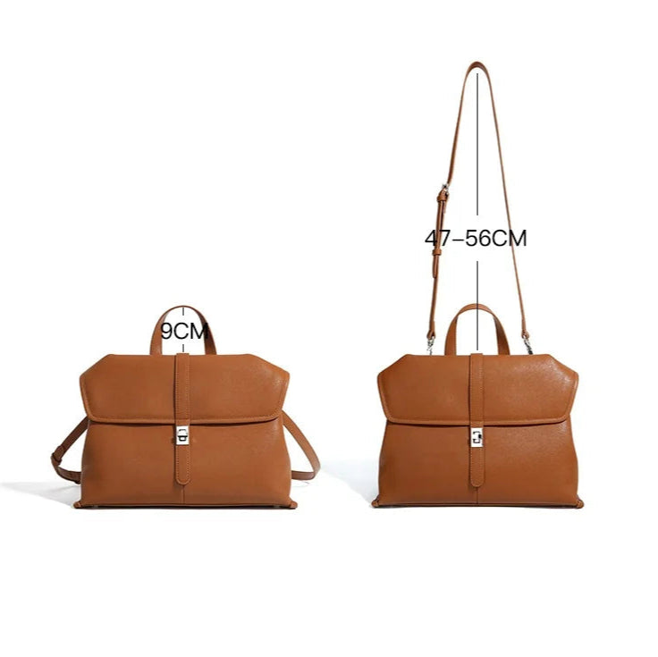 Genuine Leather Women’s Shoulder Bag – Large Capacity Retro Crossbody Handbag-Handbags, Wallets & Cases-Brown-Free Shipping Leatheretro