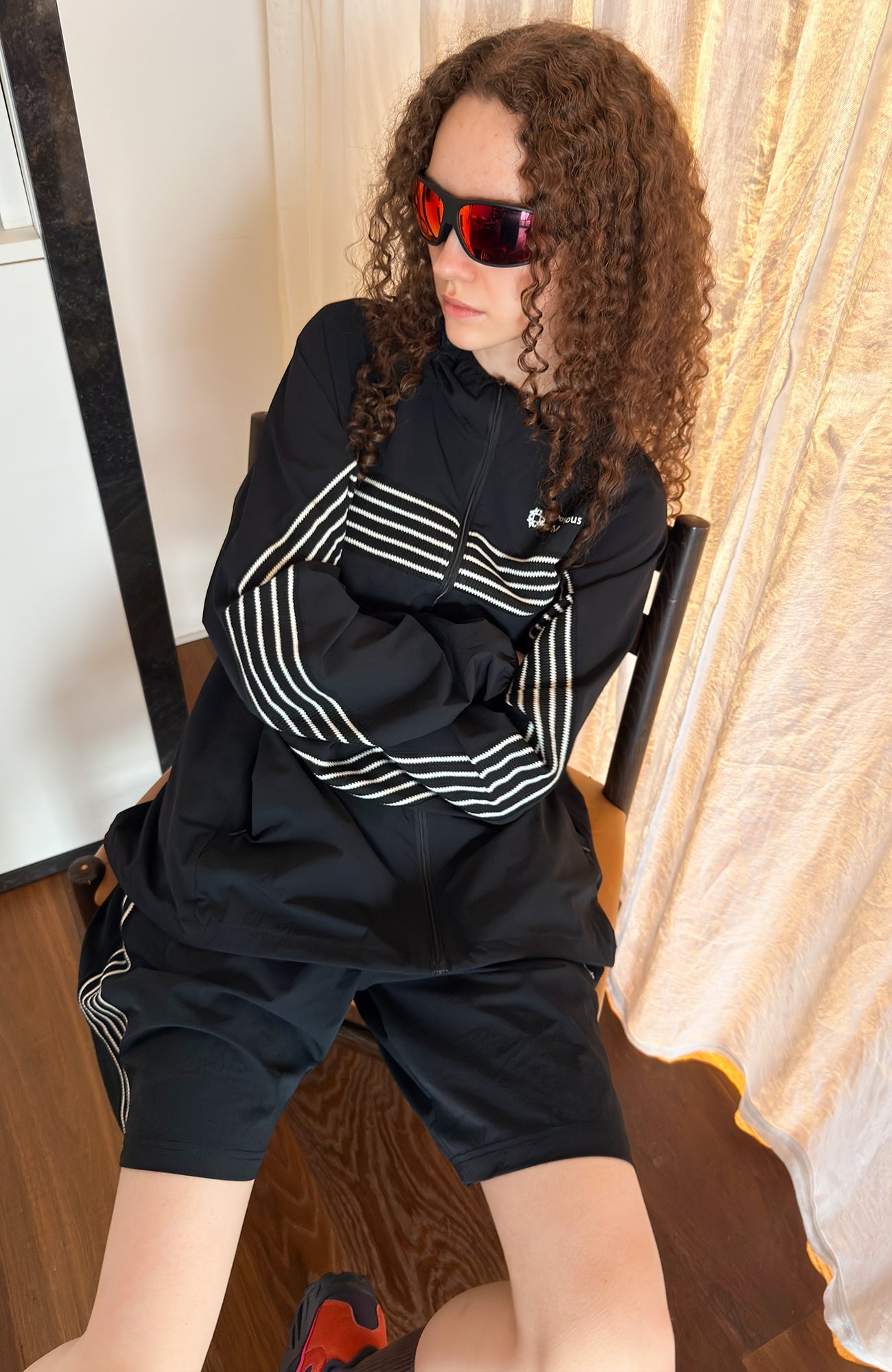 MIICHOUS Contrast-Stripe Quick-Dry Set-Jacket-S (Preorder)-Top-Free Shipping Leatheretro