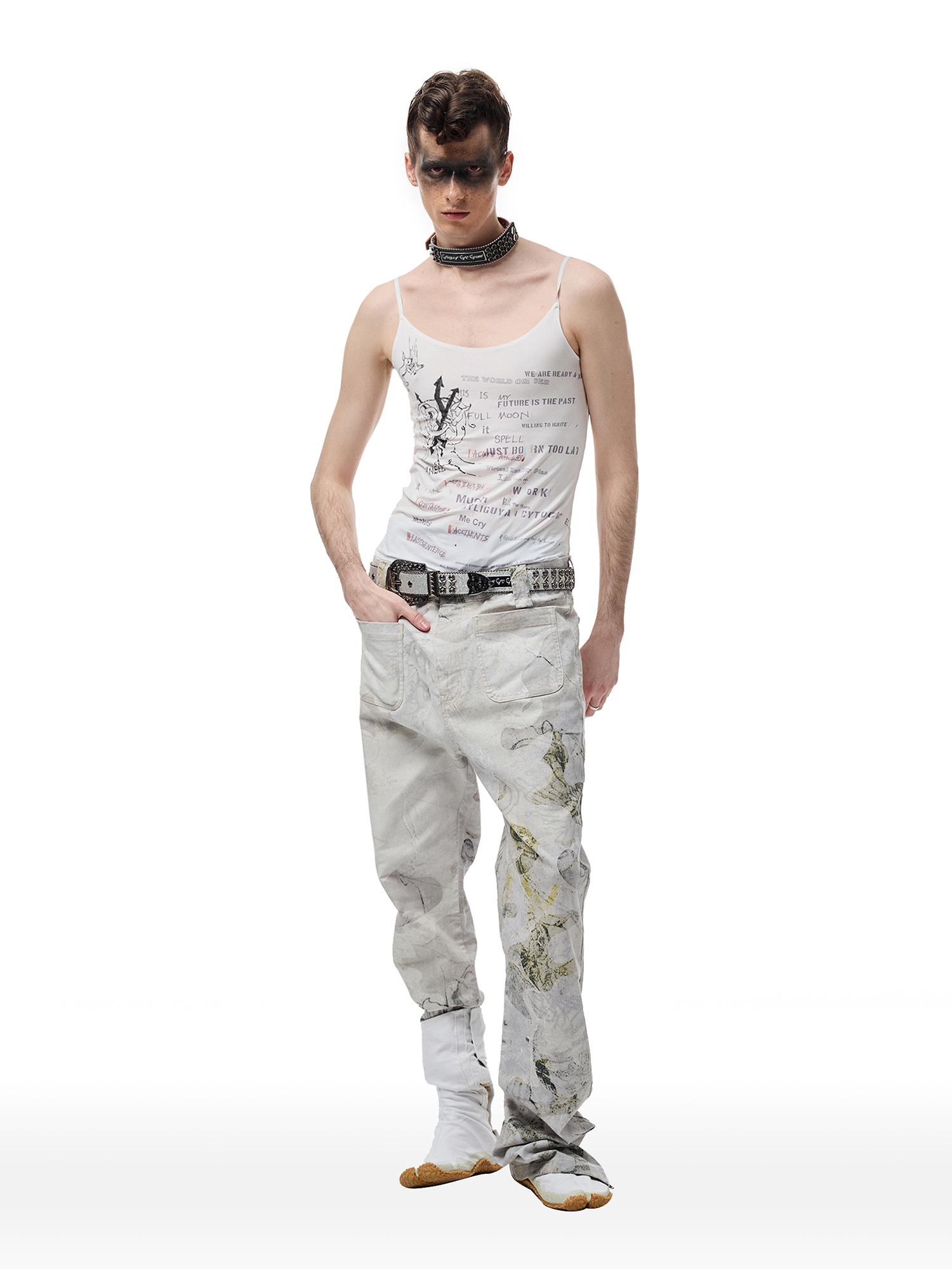 CYCYCY Floral Lace Full-Print Flared Jeans-Jeans-XXS / 27"-Free Shipping Leatheretro