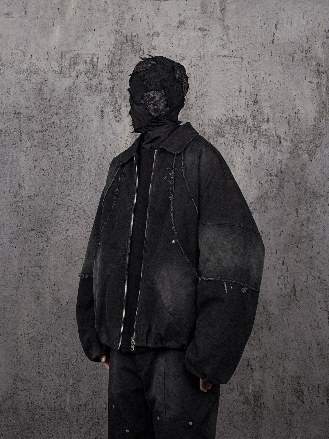 UNDERWATER Raw-Edge Spliced Rivet Jacket-Jacket-S-Free Shipping Leatheretro