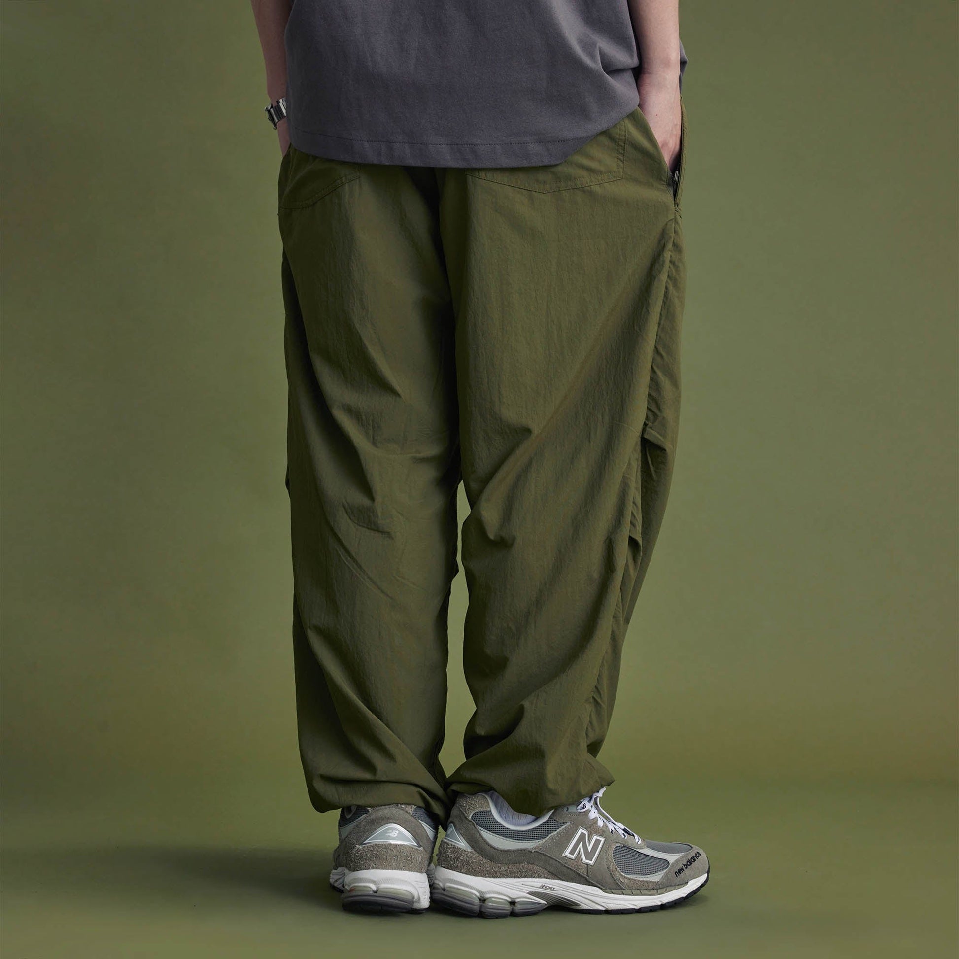 BANANA CLUB Quick-Dry Crinkled Wide-Leg Stretch Pants-Pants-S-Grey-Free Shipping Leatheretro