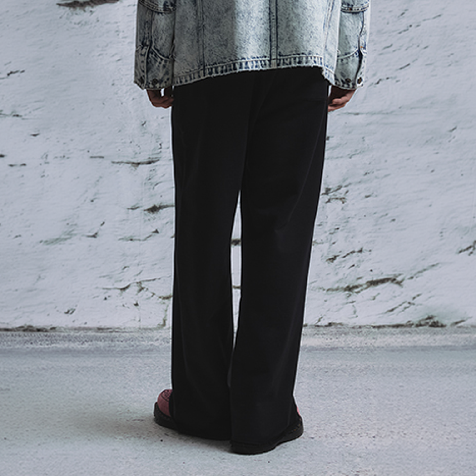 NIANJIUYIKOUER Essential Raw-Edge Wide-Leg Sweatpants-Pants-XS-Black-Free Shipping Leatheretro