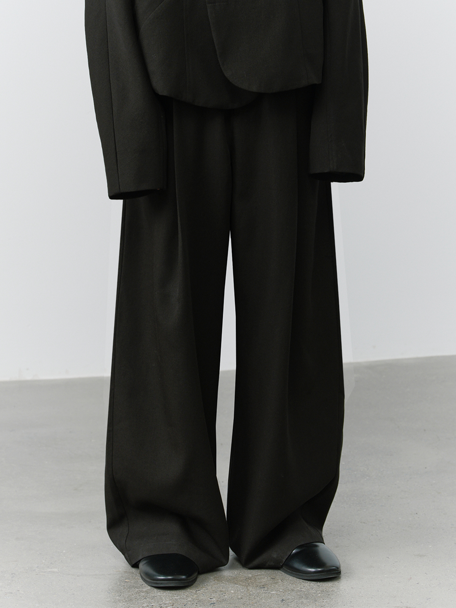 GRAINMUSTARD Minimal Draped Wide-Leg Trousers-Pants-XS-Free Shipping Leatheretro