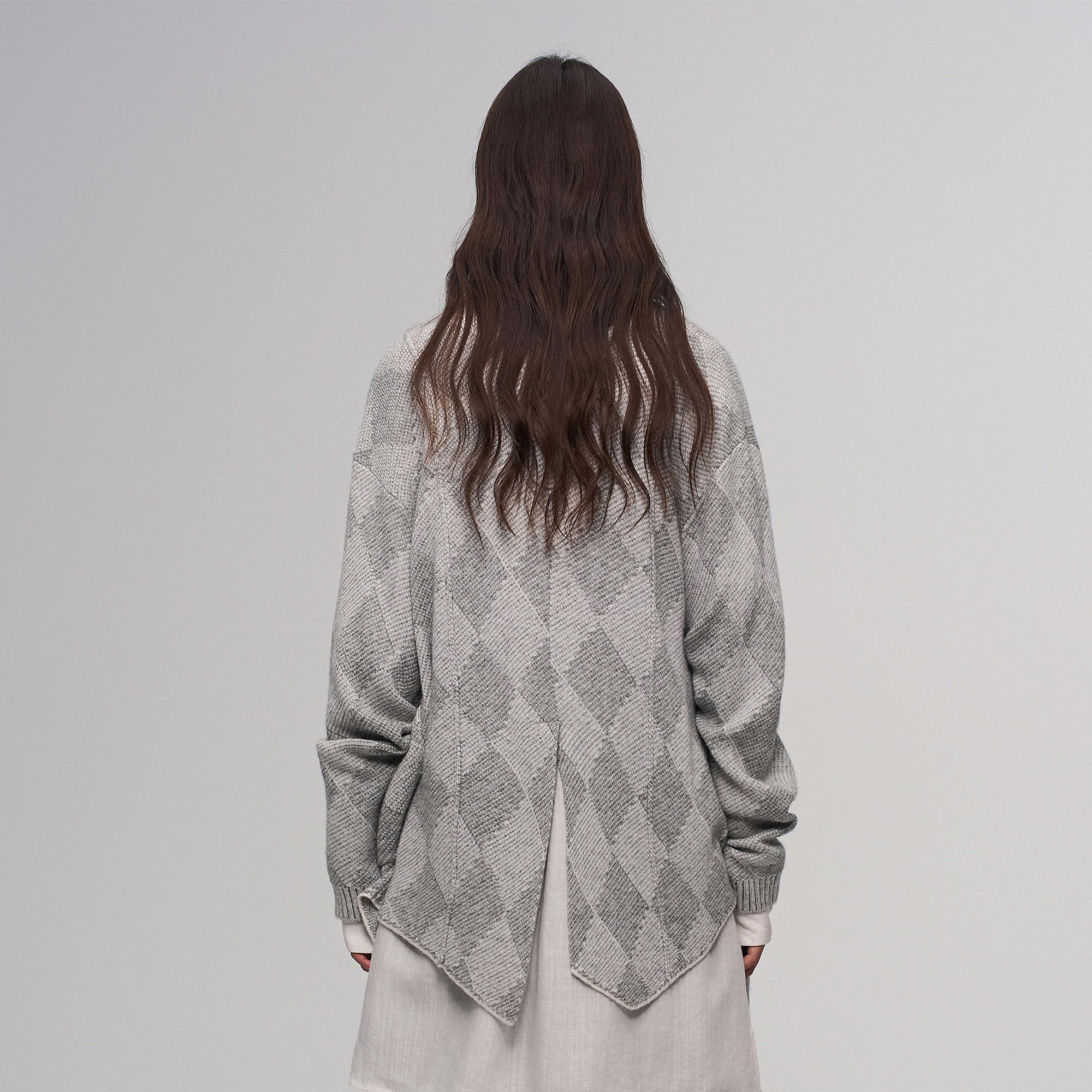 ILNya Nieternite Nifutur Wool-Blend Argyle Jacquard Cardigan Gray-Jacket-S (0)(Preorder)-Free Shipping Leatheretro