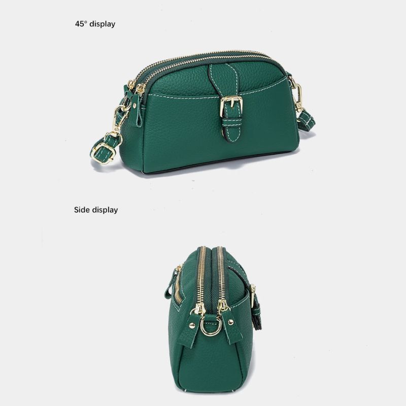Women’s Leather Wristlet Crossbody Phone Bag-Handbags-Dark Green-Free Shipping Leatheretro
