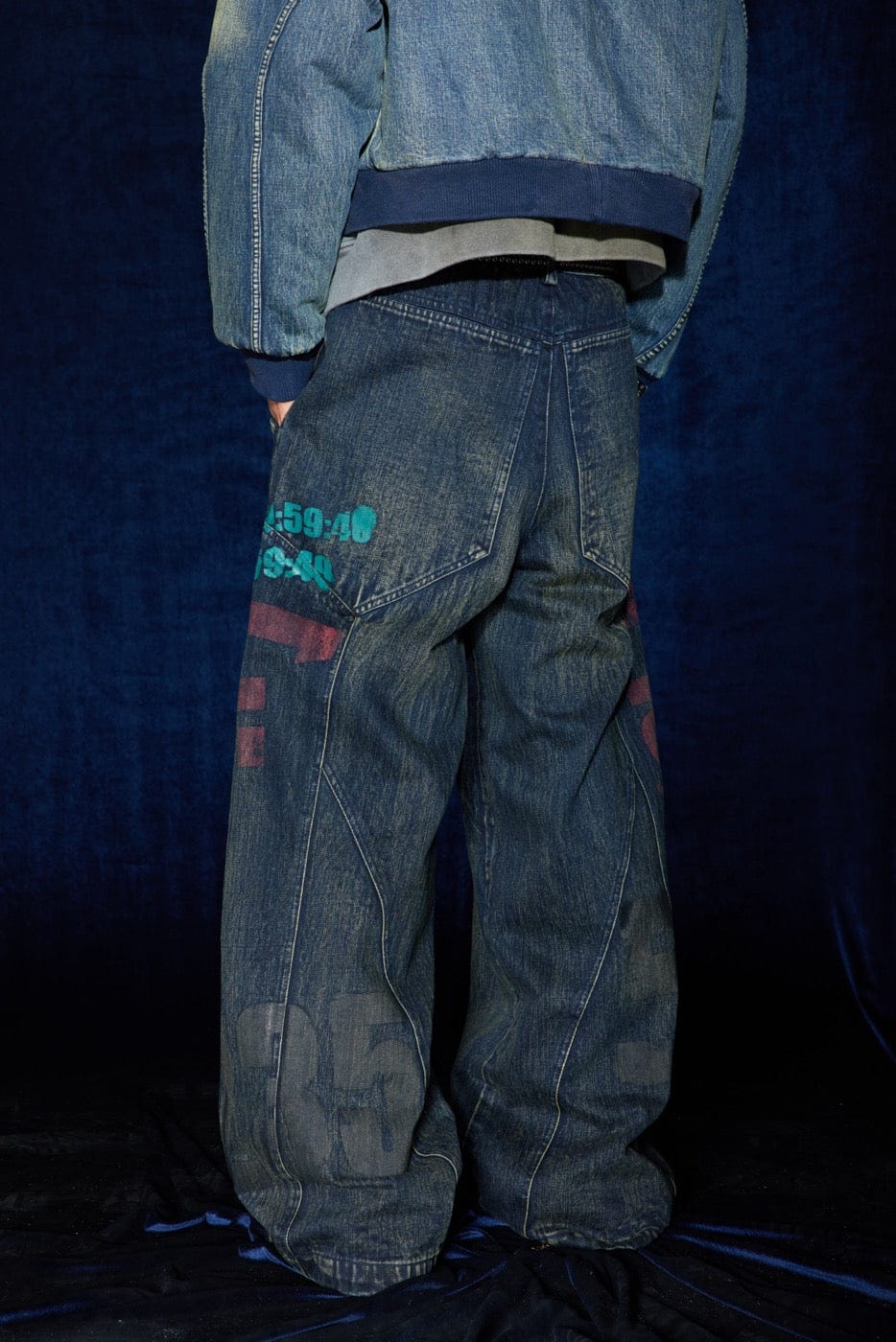 DND4DES Spliced Graffiti Wide-Leg Jeans-Jeans-S-Free Shipping Leatheretro