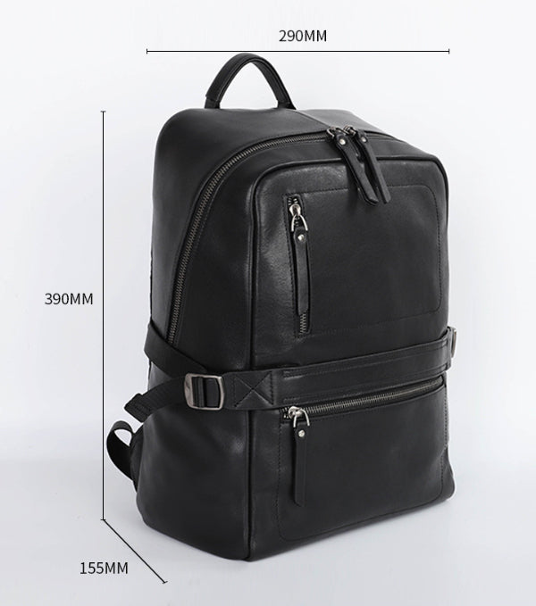 Men’s Business Commute Backpack – Modern Travel Tech Device Bag-Backpacks-Black-Free Shipping Leatheretro