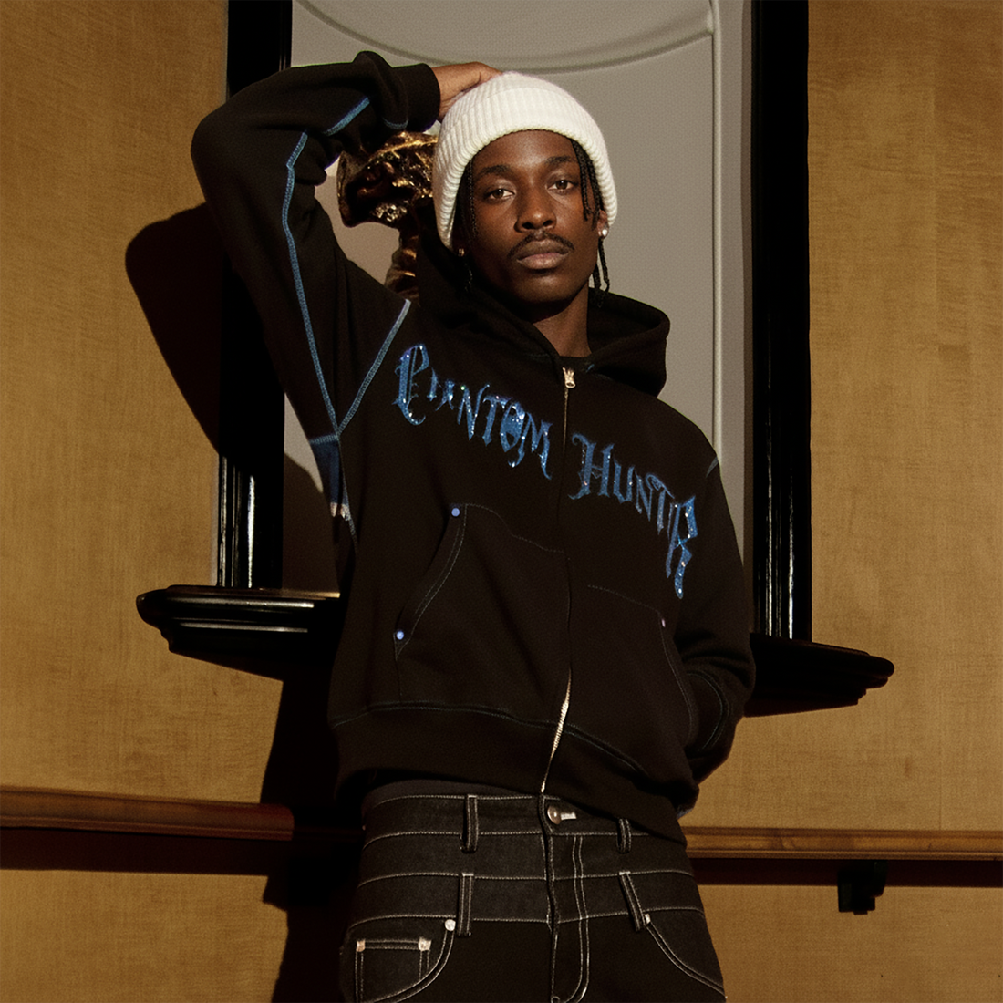 PHANTOMHUNTER Diamond Graphic Cropped Zip Hoodie-Hoodie-M-Free Shipping Leatheretro