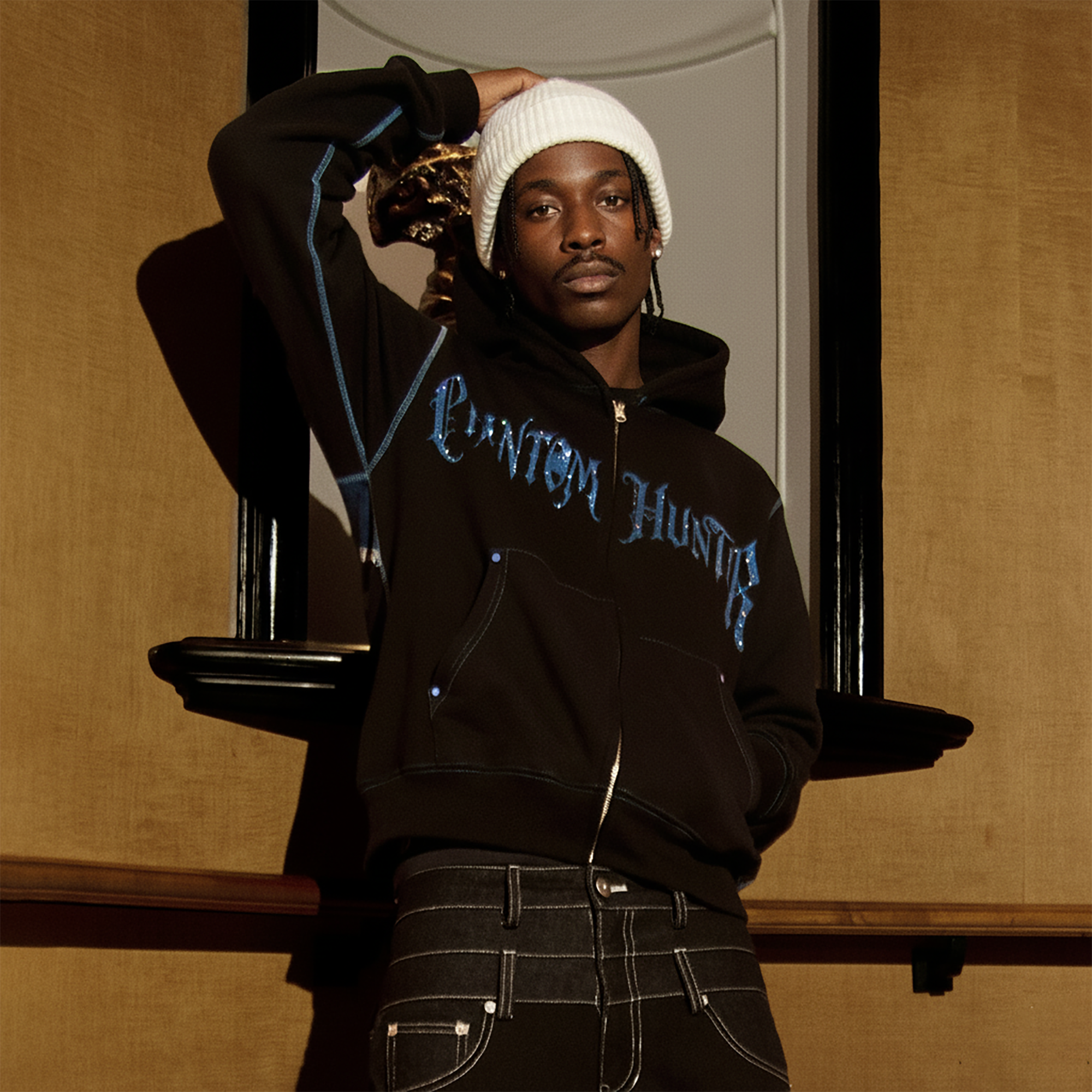 PHANTOMHUNTER Diamond Graphic Cropped Zip Hoodie-Hoodie-M-Free Shipping Leatheretro