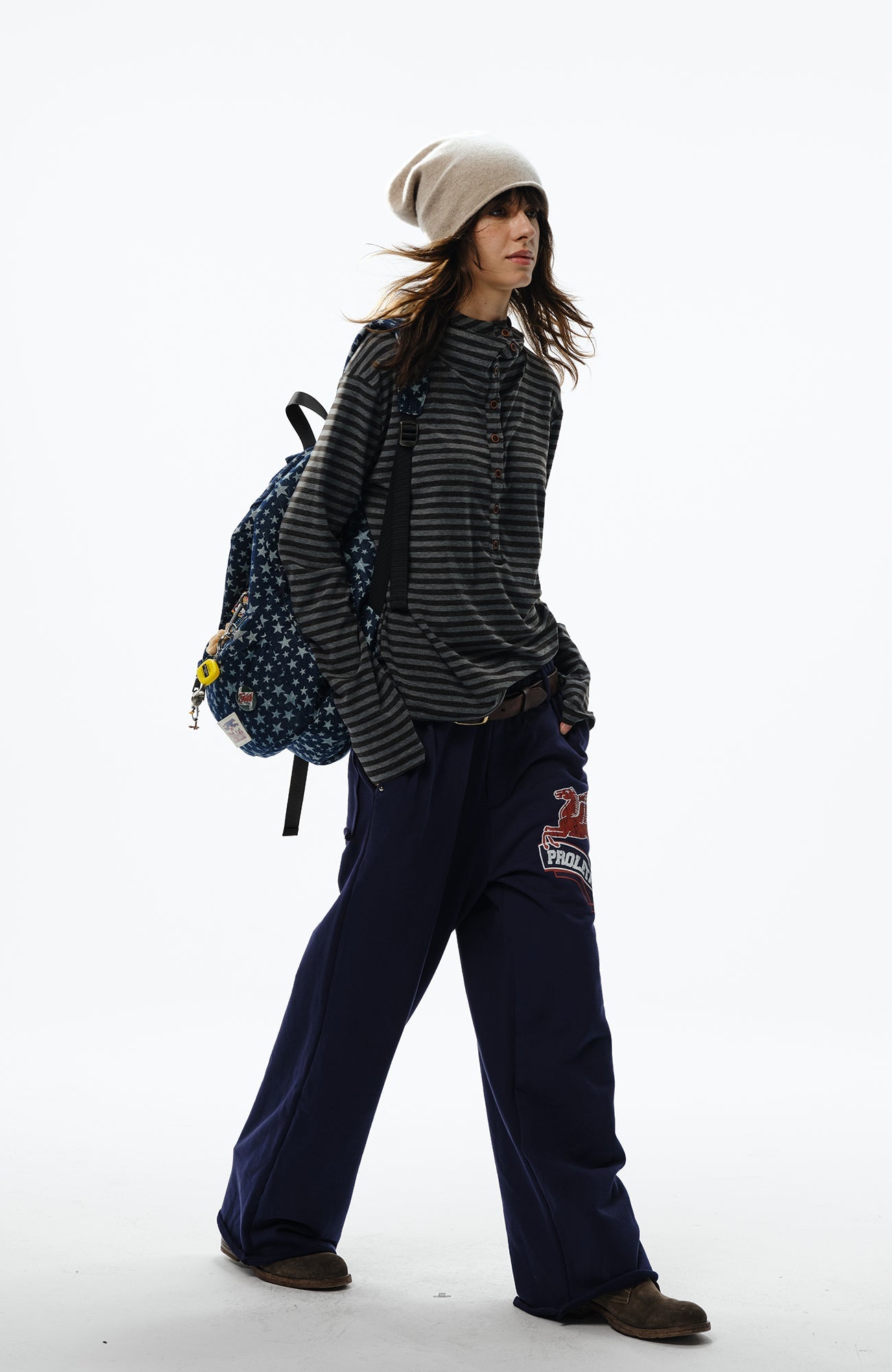 TRECLUB Multi-Eyelet Star Graphic Campus Backpack-Bag-One Size-Free Shipping Leatheretro