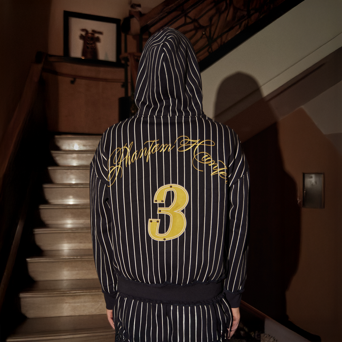PHANTOMHUNTER Stripe Embroidered Studded Hoodie-Hoodie-M (Preorder)-Free Shipping Leatheretro