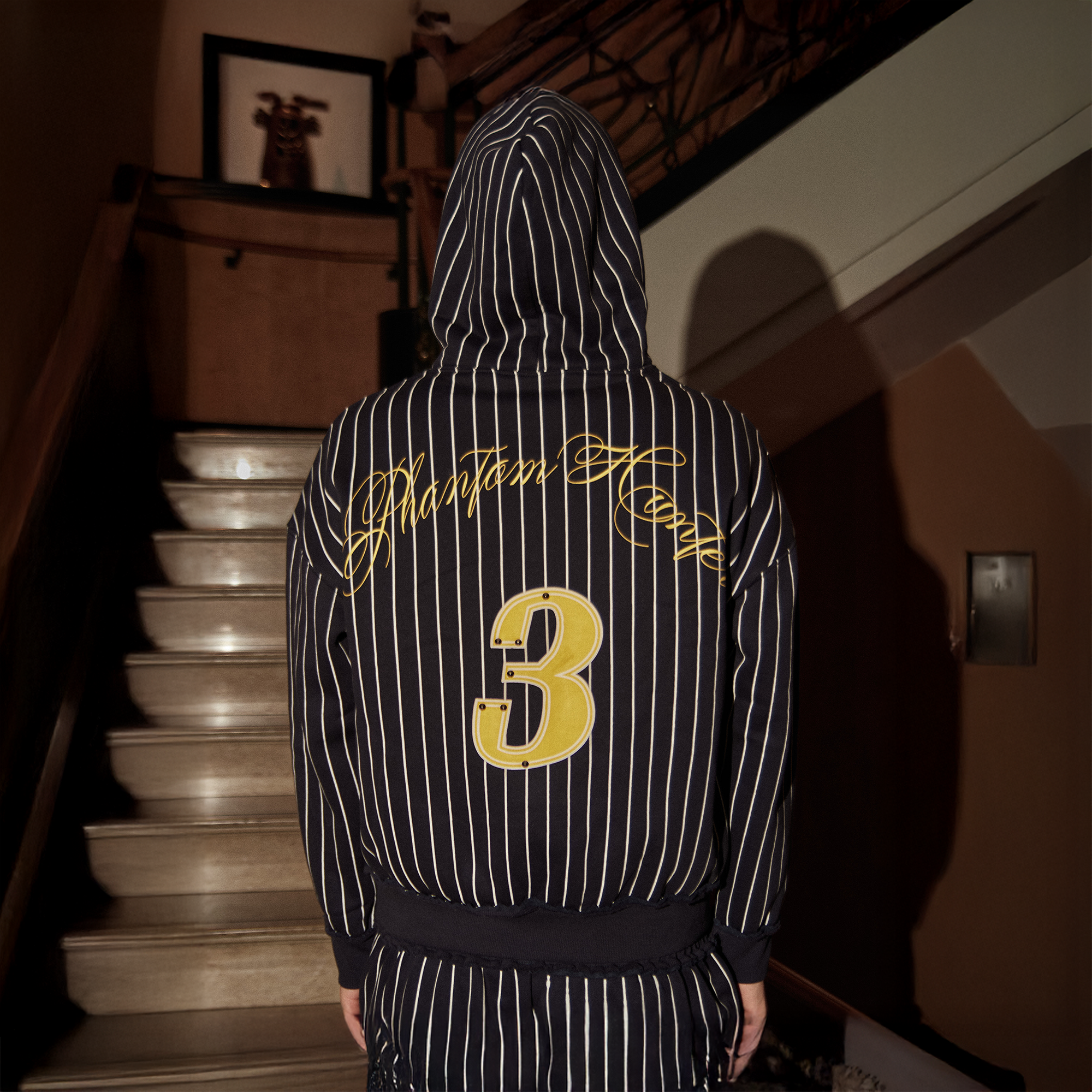 PHANTOMHUNTER Stripe Embroidered Studded Hoodie-Hoodie-M (Preorder)-Free Shipping Leatheretro
