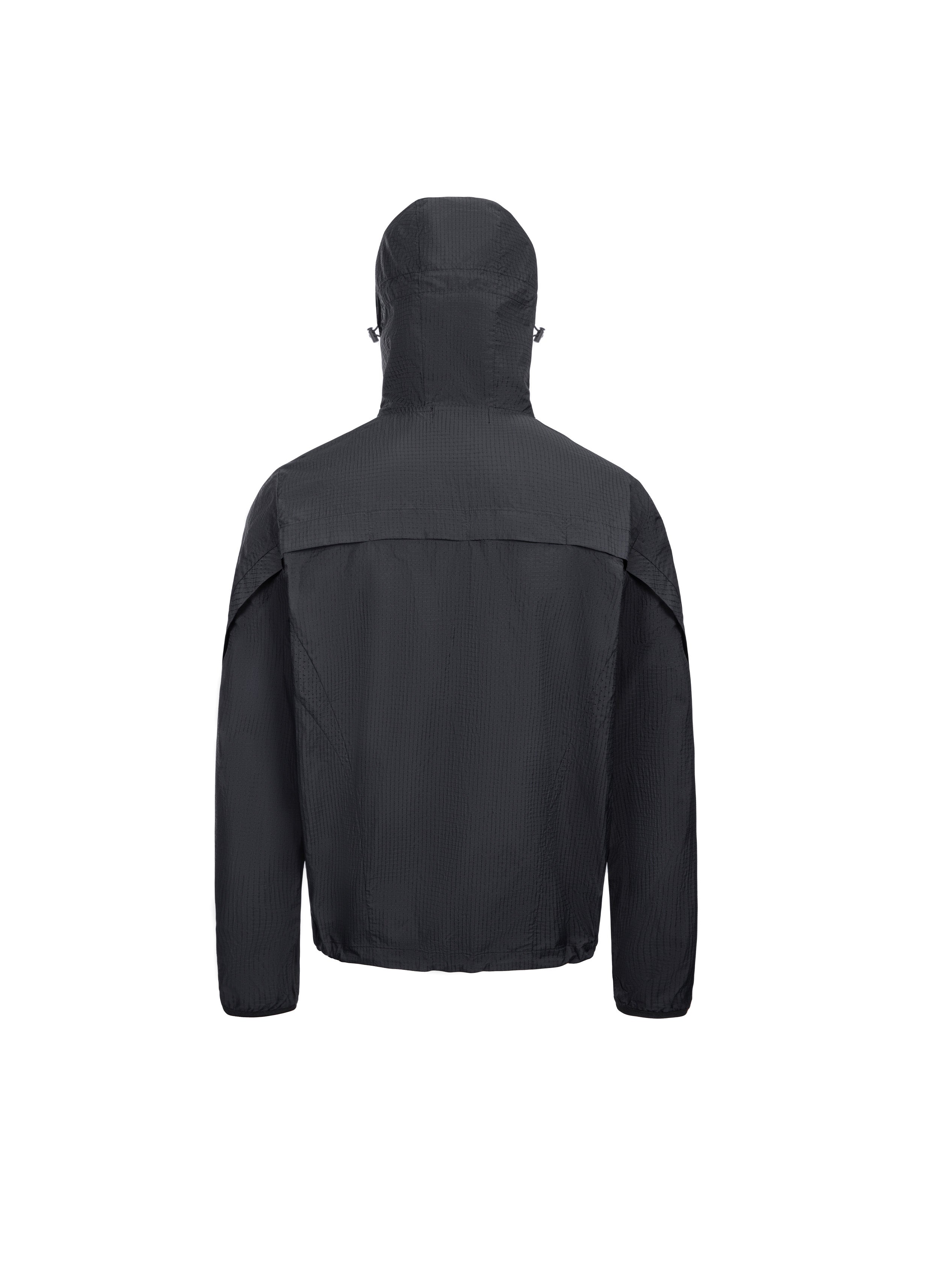 CATSSTAC Arc Panel Dual-Zip UV Protect Hooded Jacket-Jacket-Black-M-Free Shipping Leatheretro