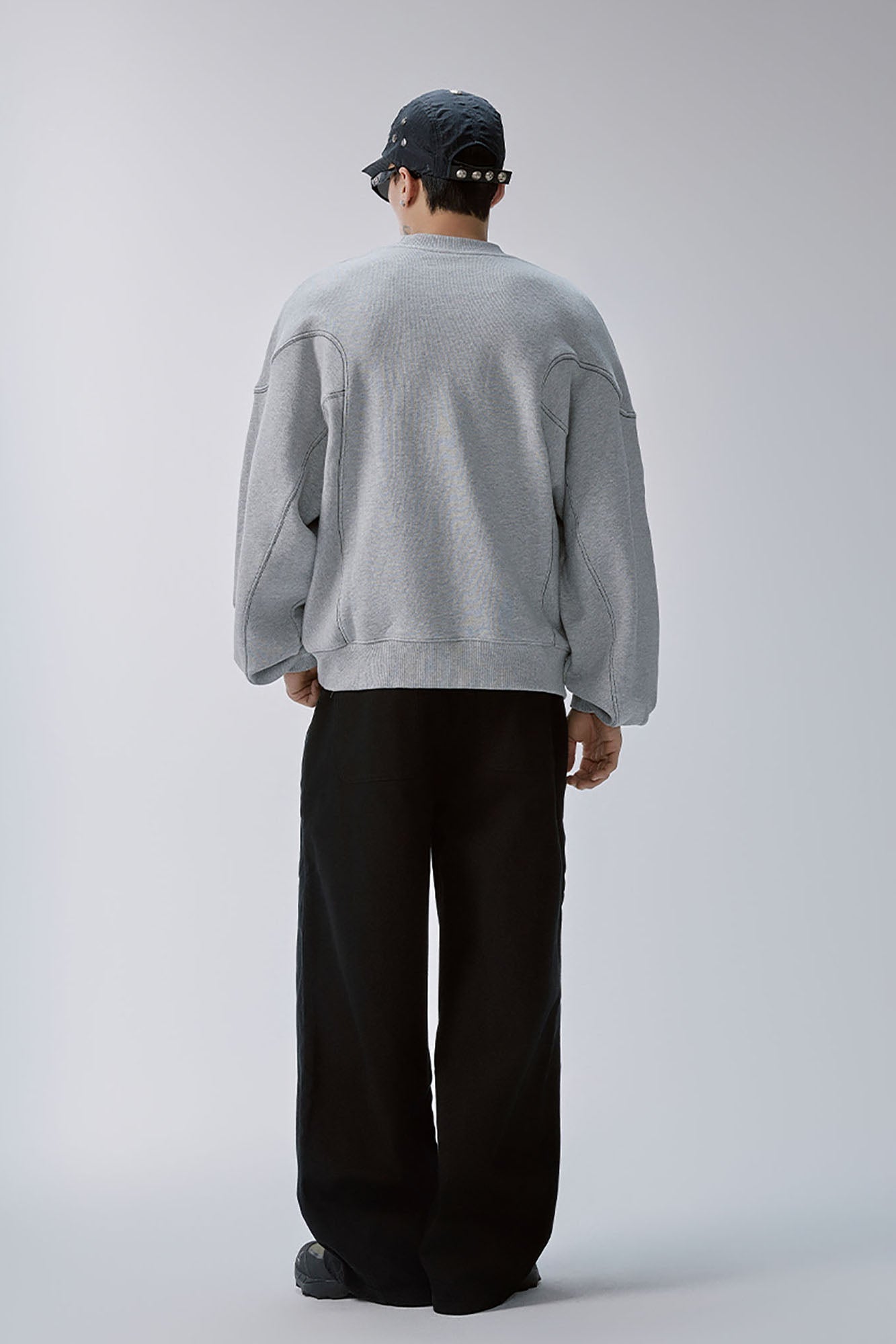 F2CE Pleated Panel Logo Embroidery Sweatshirt-Sweatshirt-S-Free Shipping Leatheretro