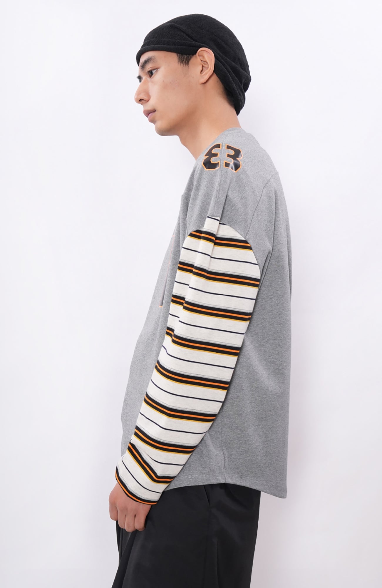 7440 37 1 77 Graphic Drop-Shoulder Stripe Jersey-L/S Tee-S (Preorder)-Free Shipping Leatheretro