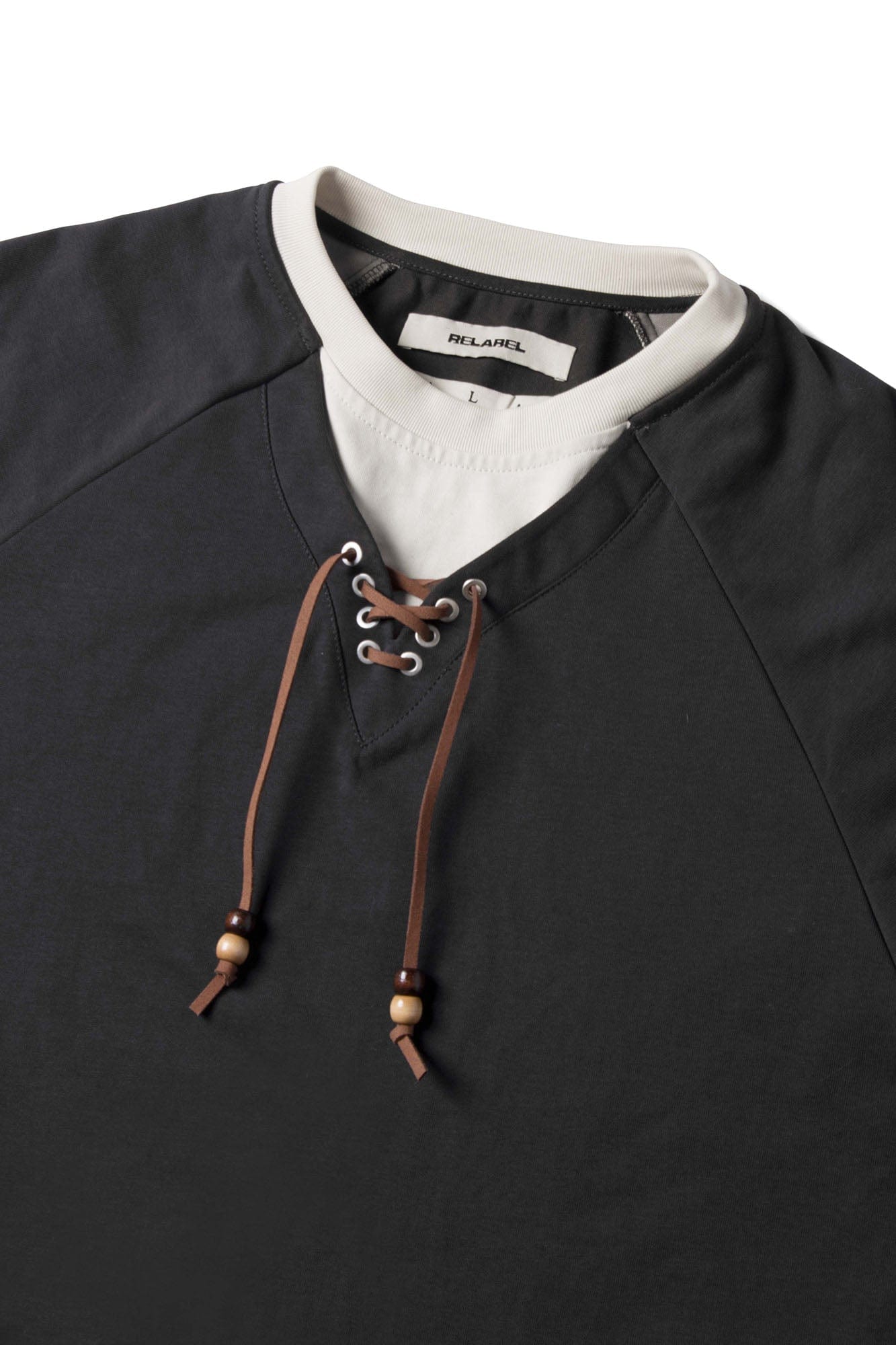 RELABEL Layered Lace-Up Sweatshirt Gray-Sweatshirt-XS-Free Shipping Leatheretro