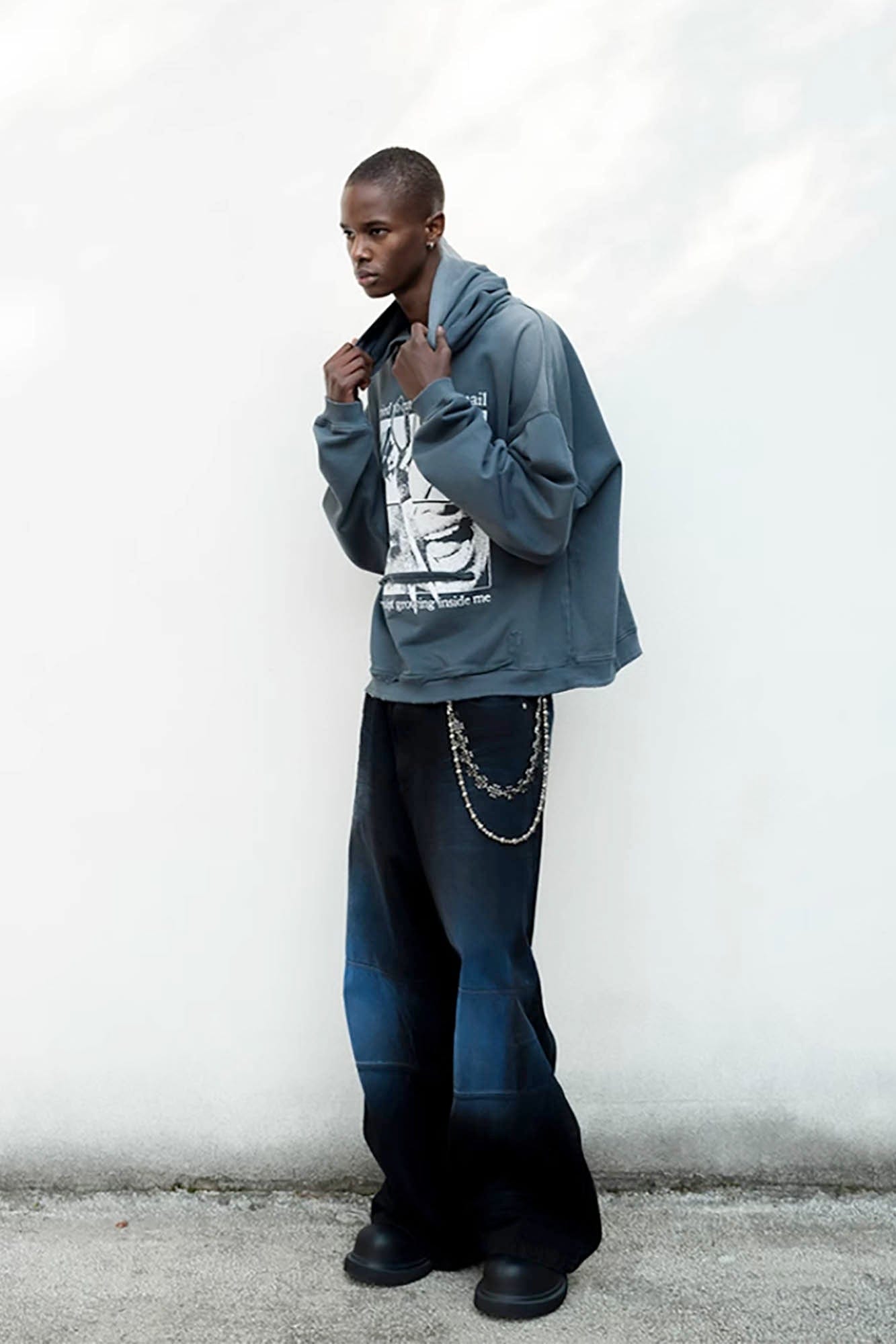 TRIANGLE PROJECT The Scissor Distressed Hoodie-Hoodie-S-Free Shipping Leatheretro