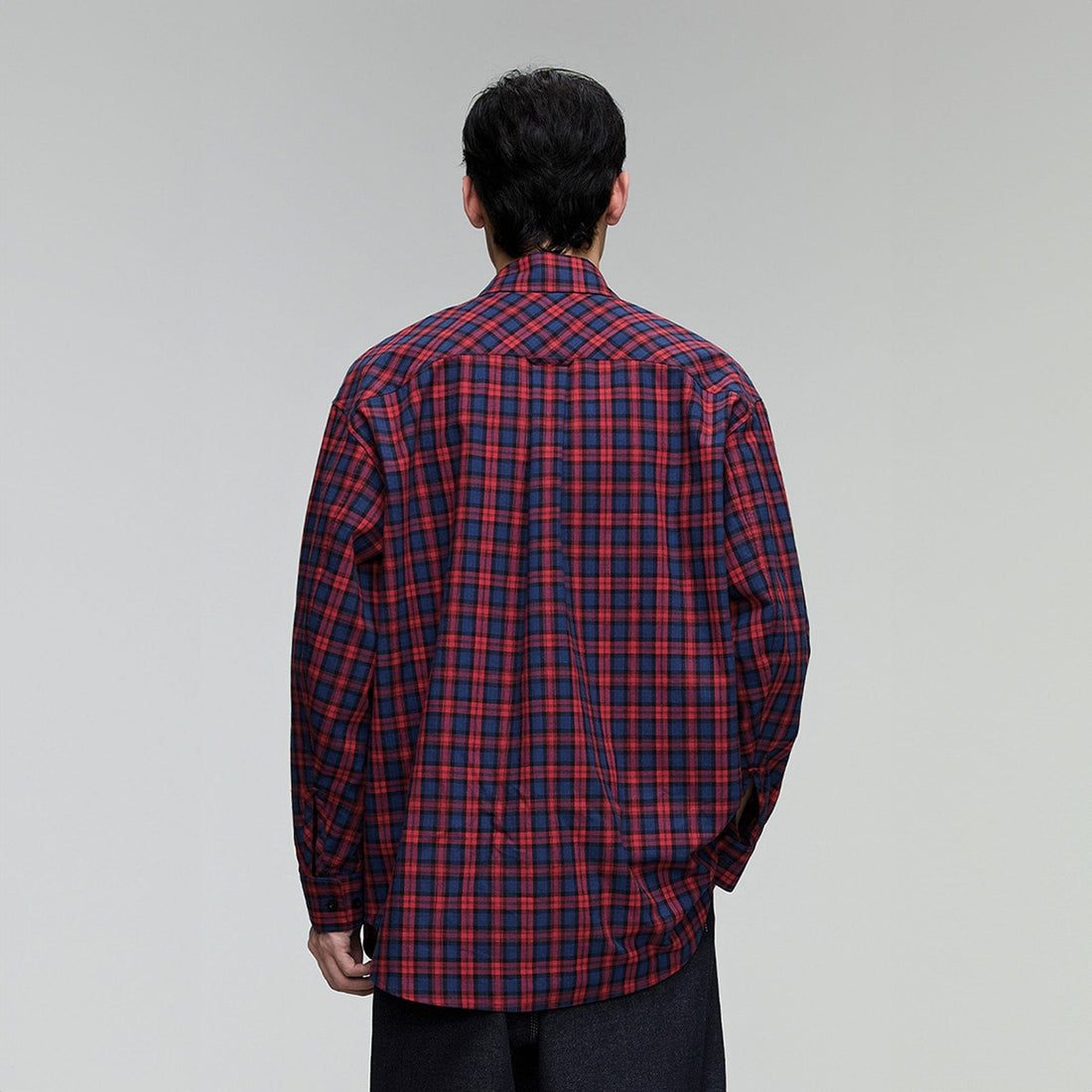 OPICLOTH Plaid Oversized Button-Up Shirt-Shirt-XS-Free Shipping Leatheretro