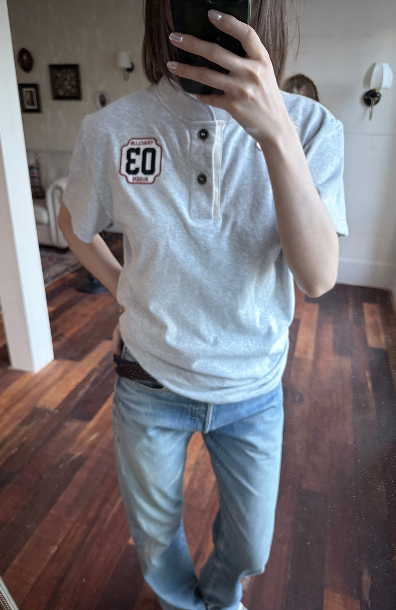 TRECLUB Retro Star Stripe Stand-Collar Polo T-Shirt-T Shirt-S (preorder)-Free Shipping Leatheretro