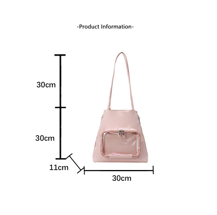 Women's Large Tote Backpack-White-Free Shipping Leatheretro