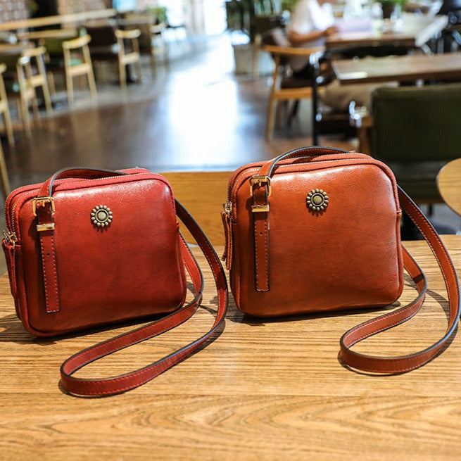Vintage Style Square Shoulder Bag-Handbags-Black-Free Shipping Leatheretro