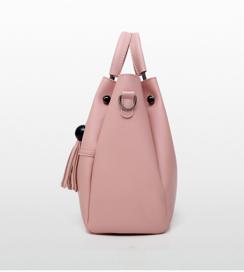 Large Capacity Mother & Daughter Faux Leather Shoulder Bags Tote Bag 3-Piece Set-Red-Free Shipping Leatheretro