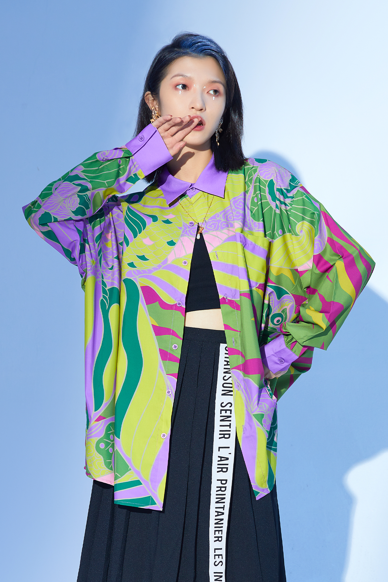 MASH UP ASIA Abstract Botanical Graphic Shirt-Shirt-S-Free Shipping Leatheretro