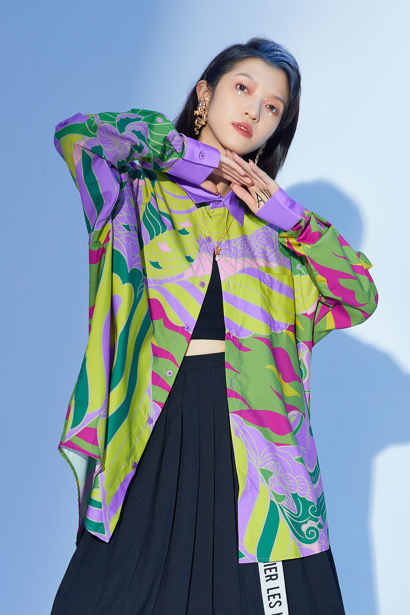 MASH UP ASIA Abstract Botanical Graphic Shirt-Shirt-S-Free Shipping Leatheretro