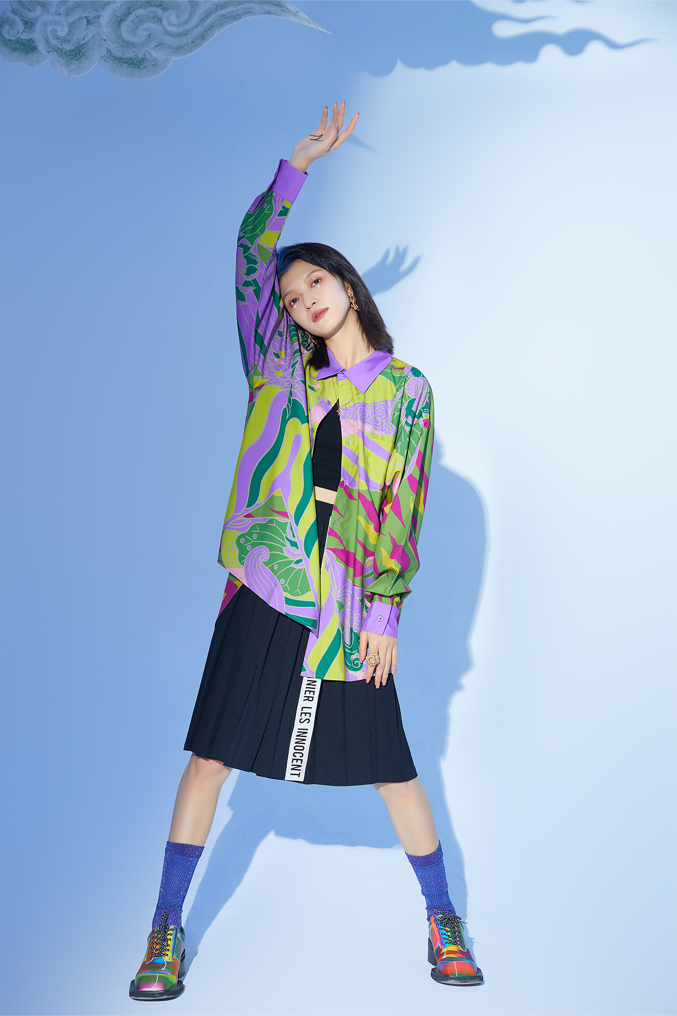 MASH UP ASIA Abstract Botanical Graphic Shirt-Shirt-S-Free Shipping Leatheretro