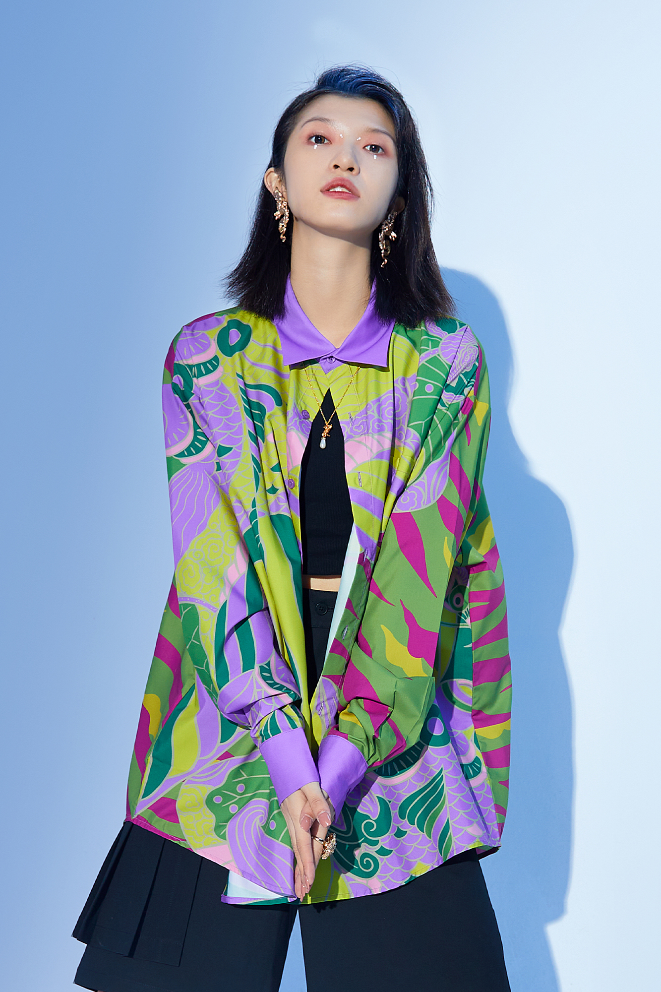 MASH UP ASIA Abstract Botanical Graphic Shirt-Shirt-S-Free Shipping Leatheretro