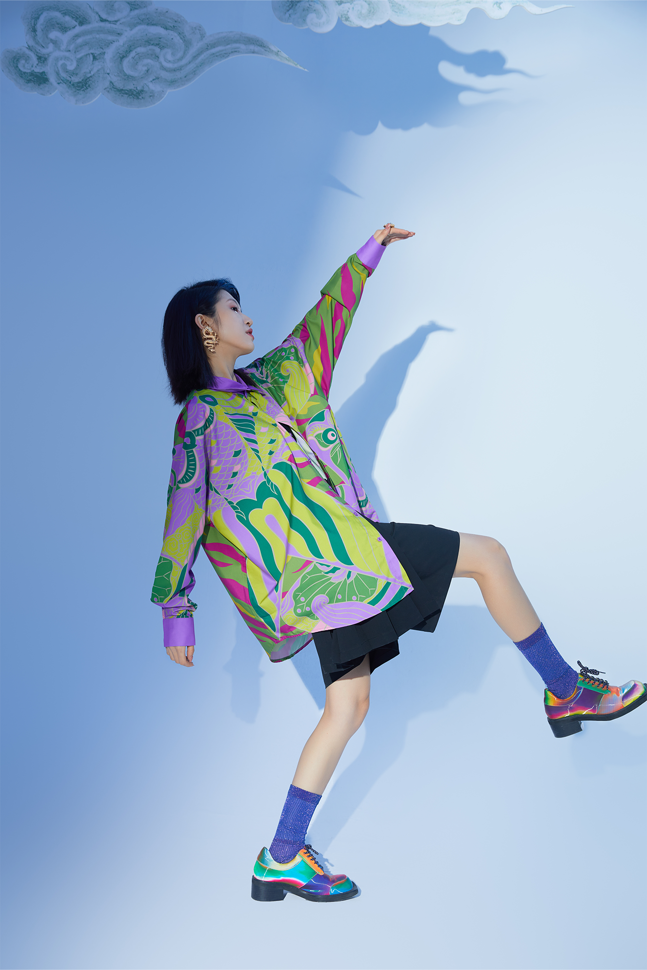 MASH UP ASIA Abstract Botanical Graphic Shirt-Shirt-S-Free Shipping Leatheretro
