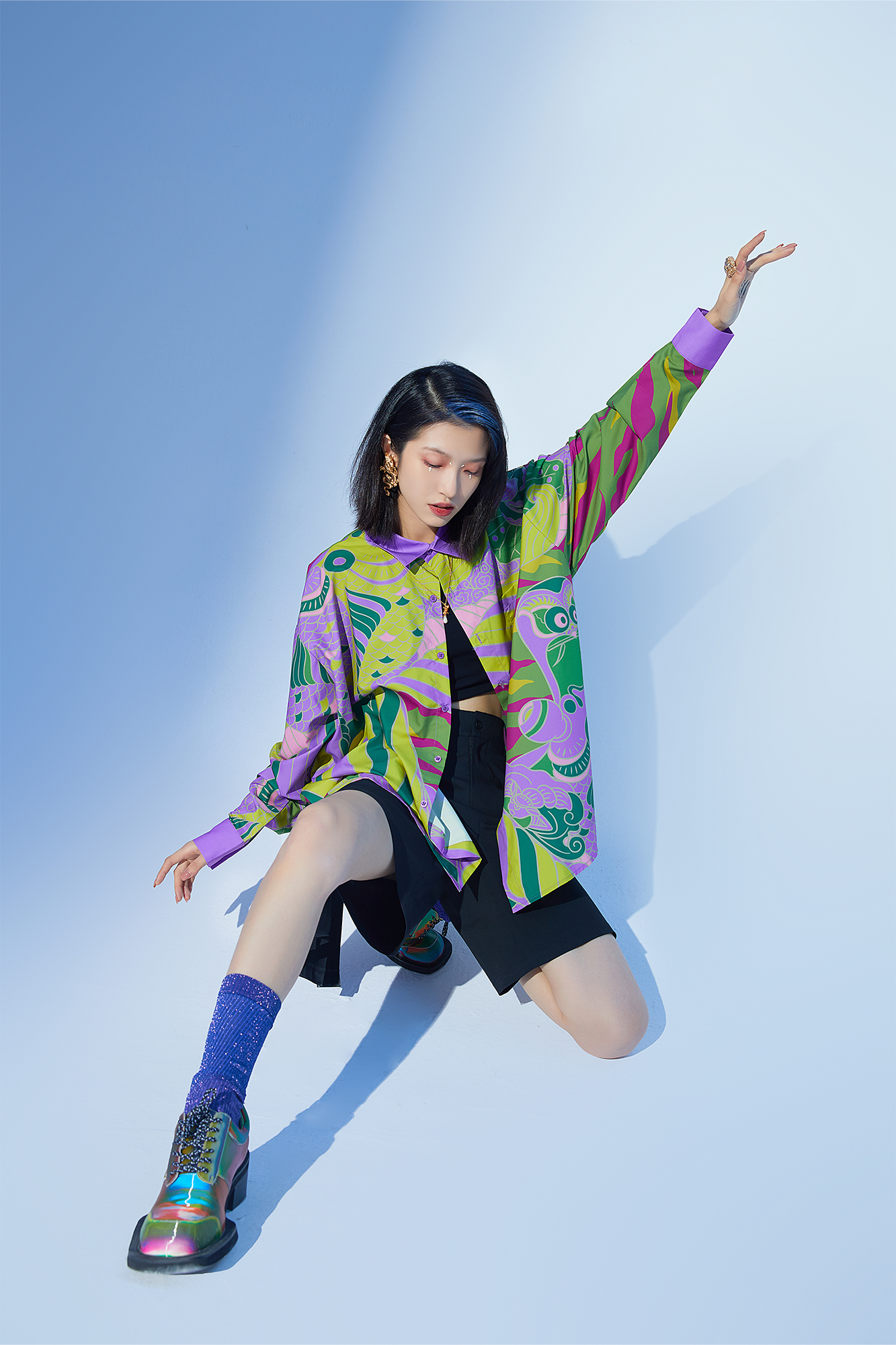 MASH UP ASIA Abstract Botanical Graphic Shirt-Shirt-S-Free Shipping Leatheretro