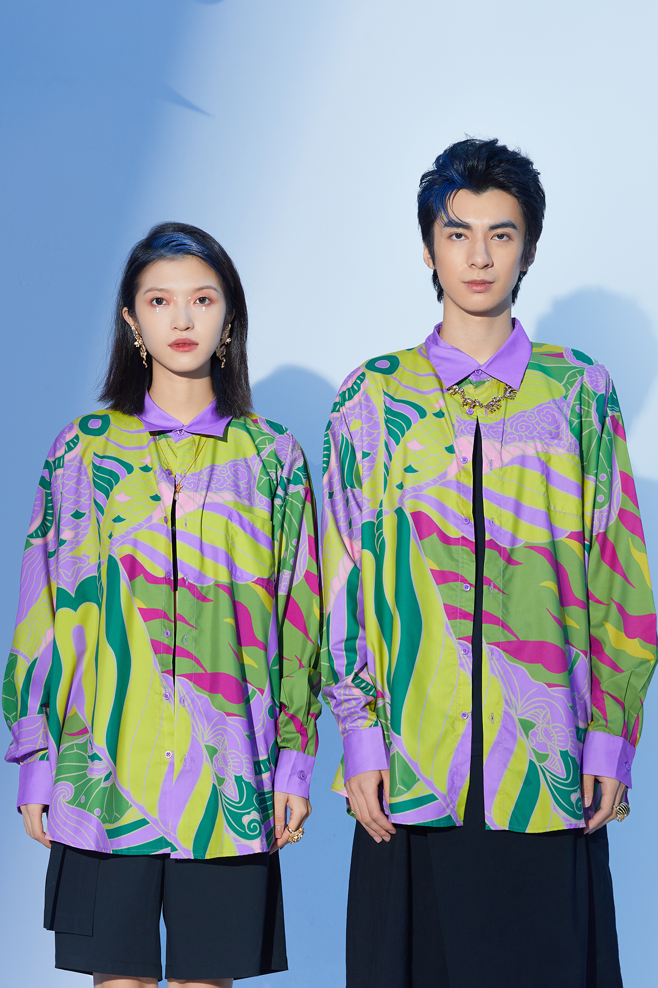 MASH UP ASIA Abstract Botanical Graphic Shirt-Shirt-S-Free Shipping Leatheretro