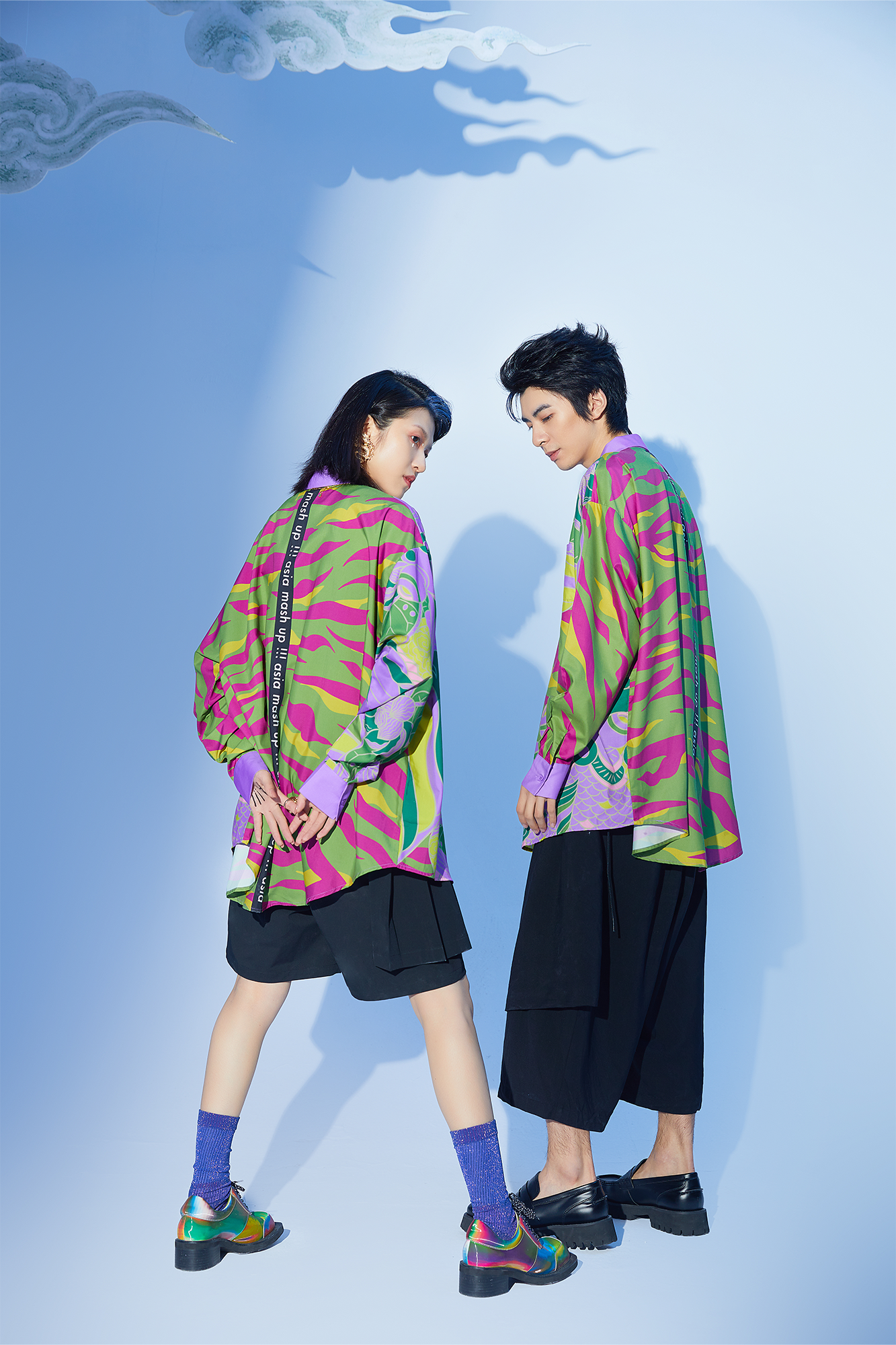 MASH UP ASIA Abstract Botanical Graphic Shirt-Shirt-S-Free Shipping Leatheretro