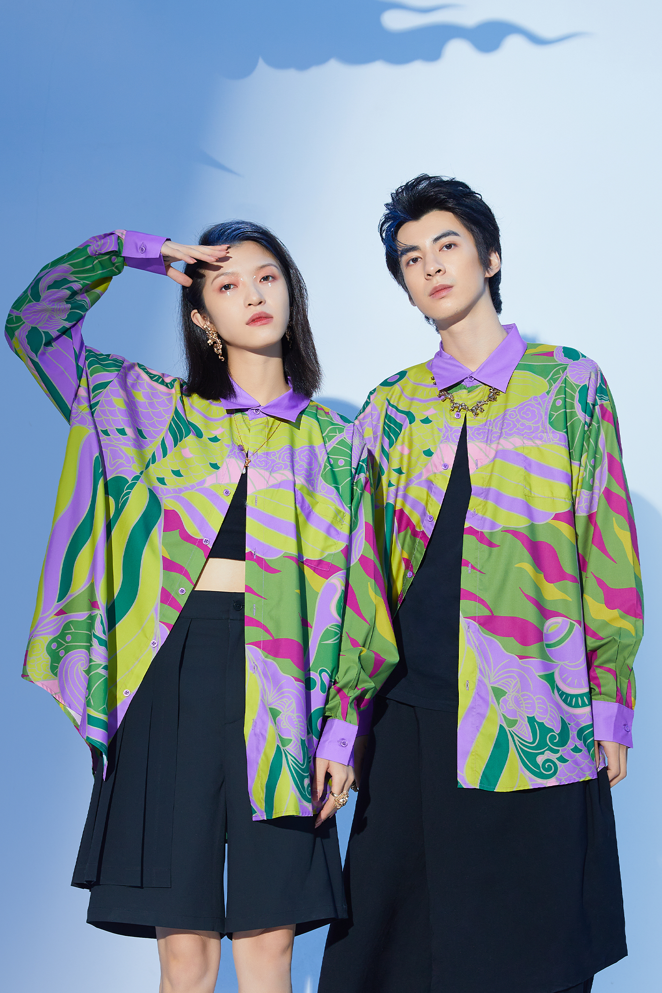 MASH UP ASIA Abstract Botanical Graphic Shirt-Shirt-S-Free Shipping Leatheretro