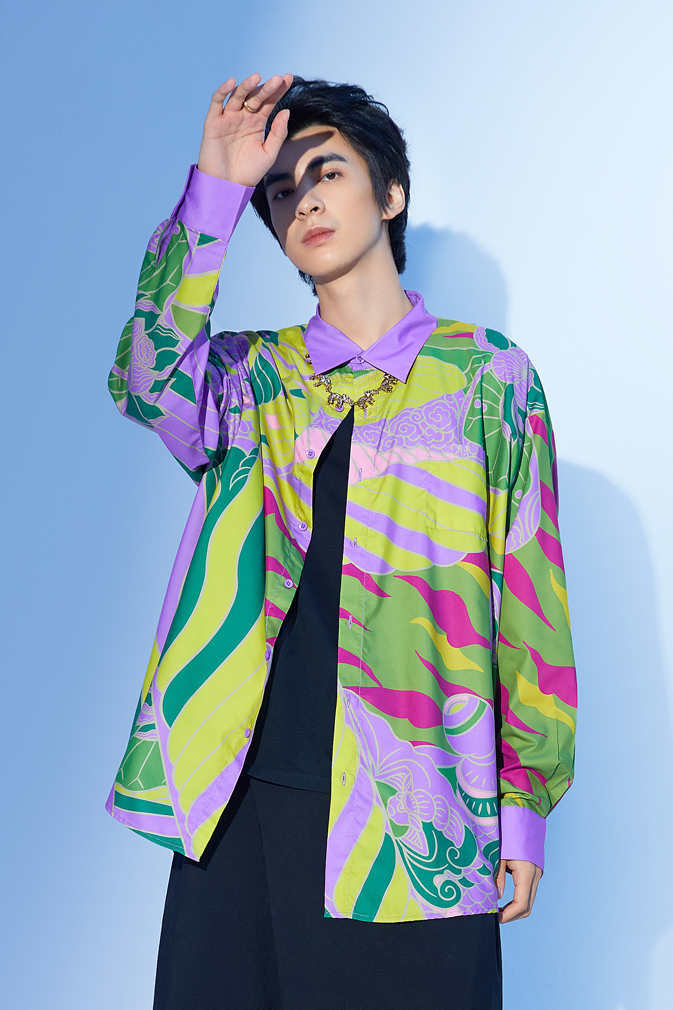 MASH UP ASIA Abstract Botanical Graphic Shirt-Shirt-S-Free Shipping Leatheretro