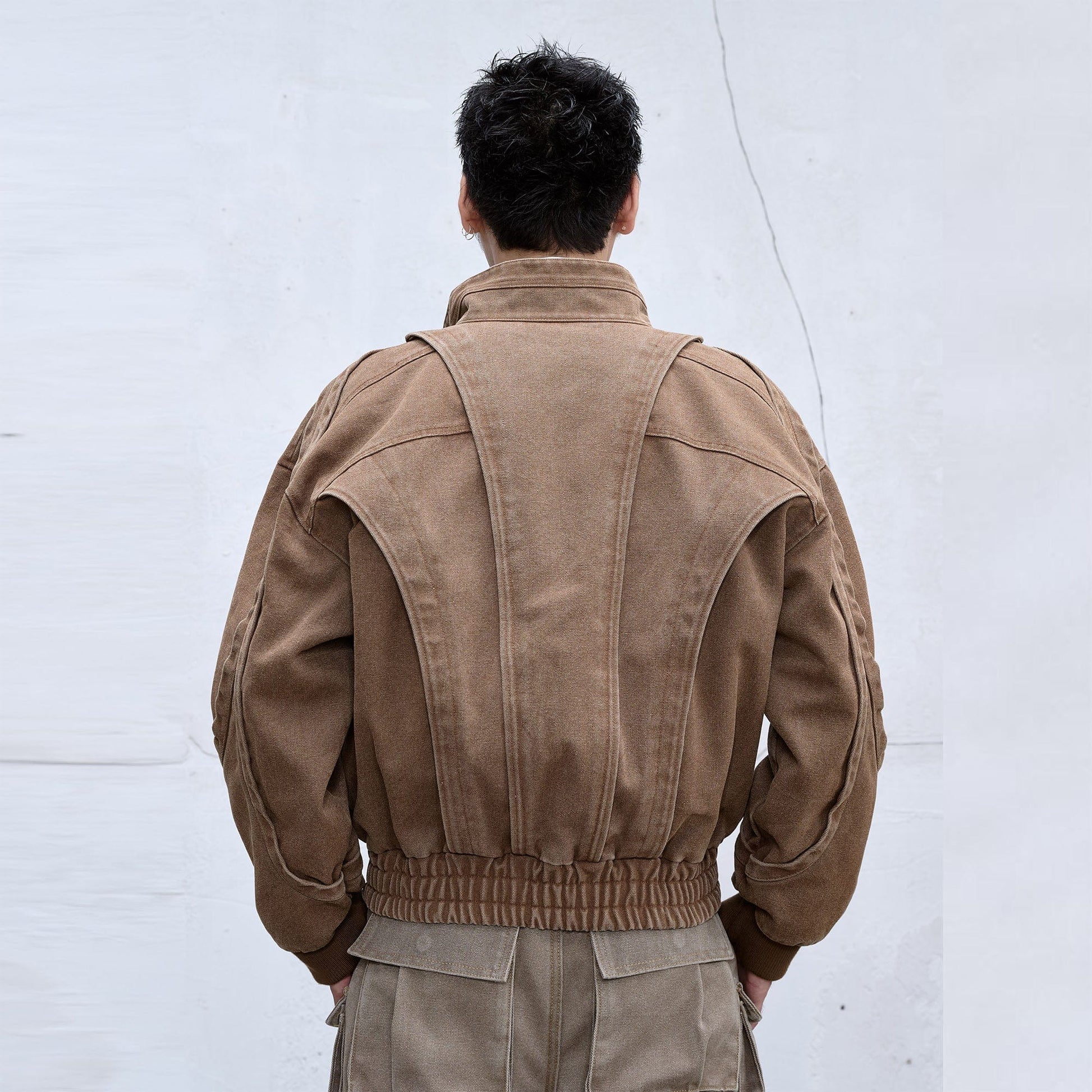 CATSSTAC Deconstructed Faded Wash Dual-Zipper Jacket-Jacket-M-Black-Free Shipping Leatheretro