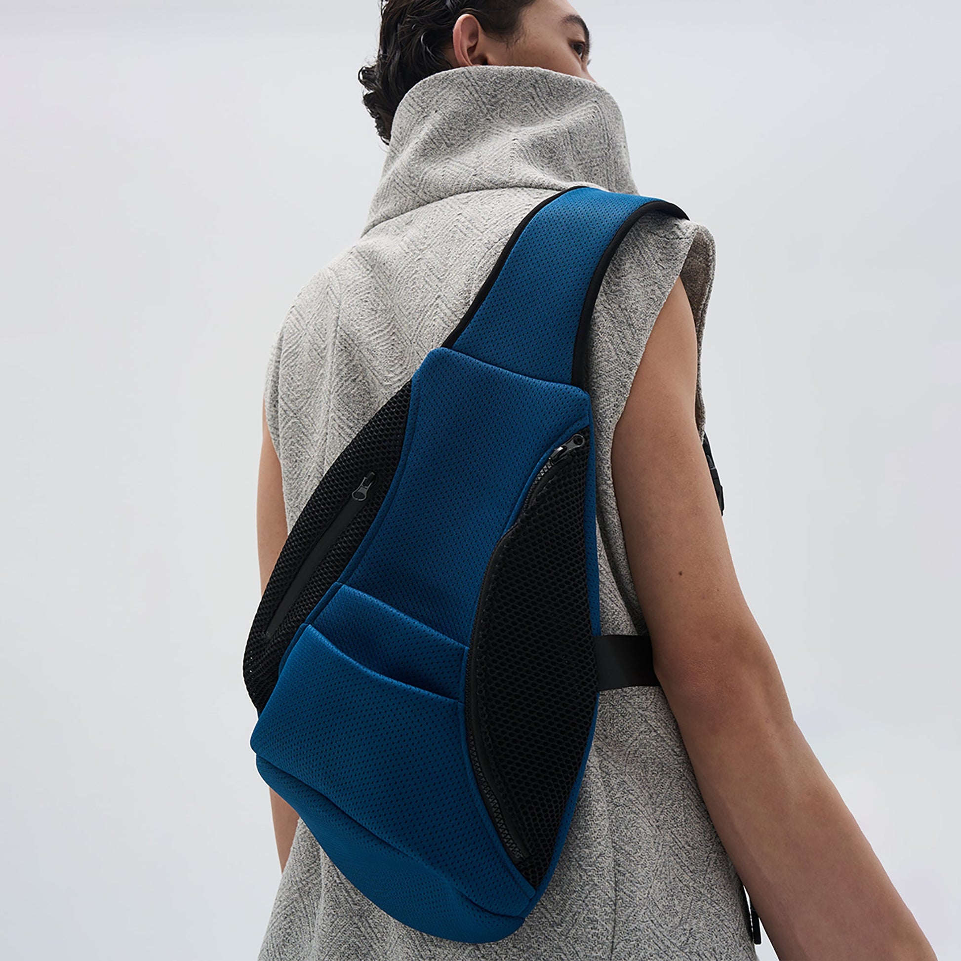 7440 37 1 Honeycomb Mesh Sling Pack-Bag-Onesize-Blue-Free Shipping Leatheretro