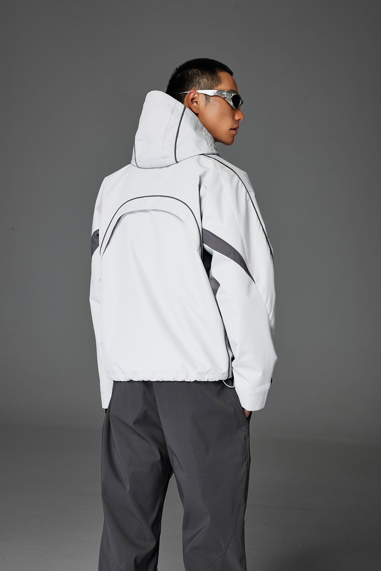 CATSSTAC Stormline Contrast Panel Zip Jacket-Jacket-M-Light Gray-Free Shipping Leatheretro