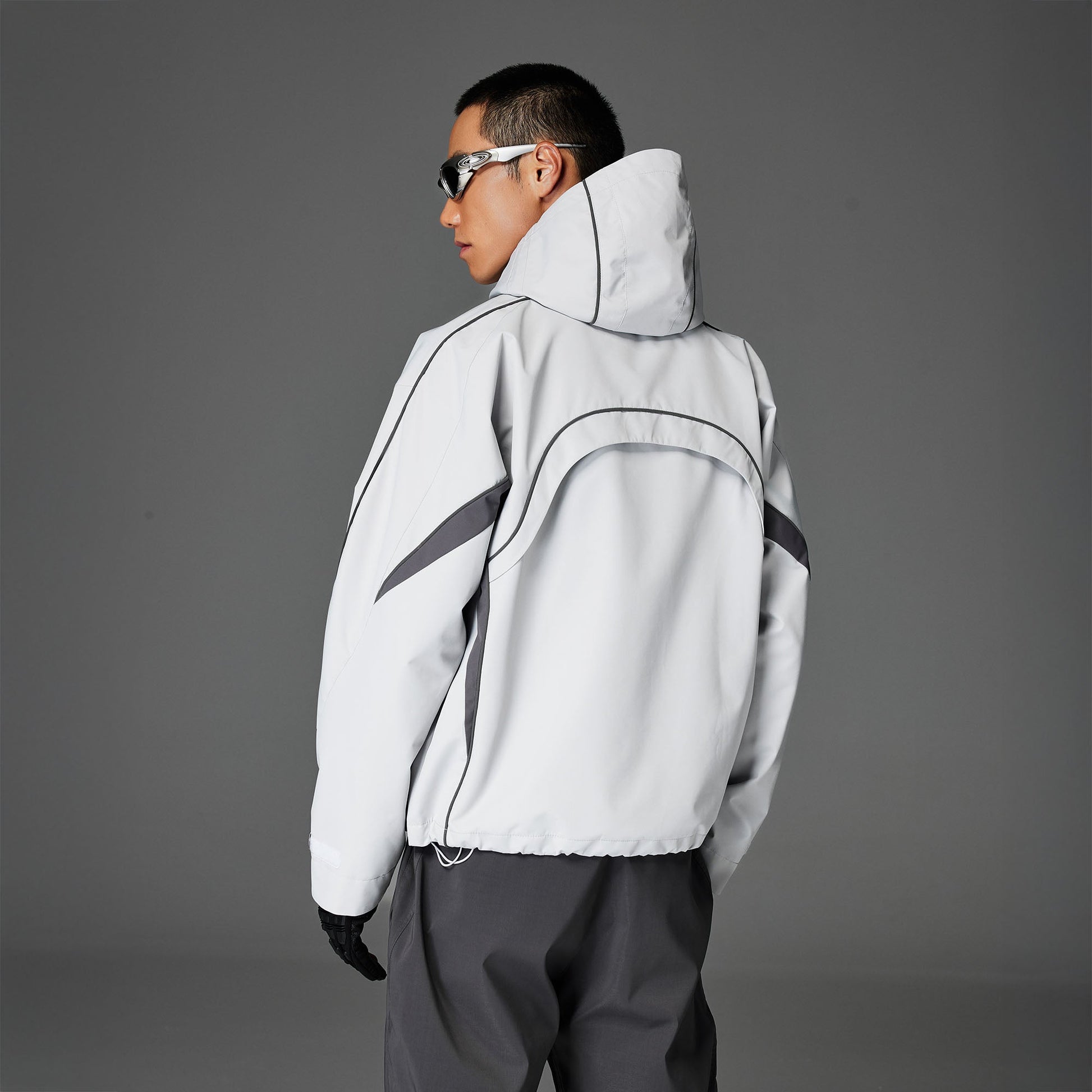 CATSSTAC Stormline Contrast Panel Zip Jacket-Jacket-M-Light Gray-Free Shipping Leatheretro