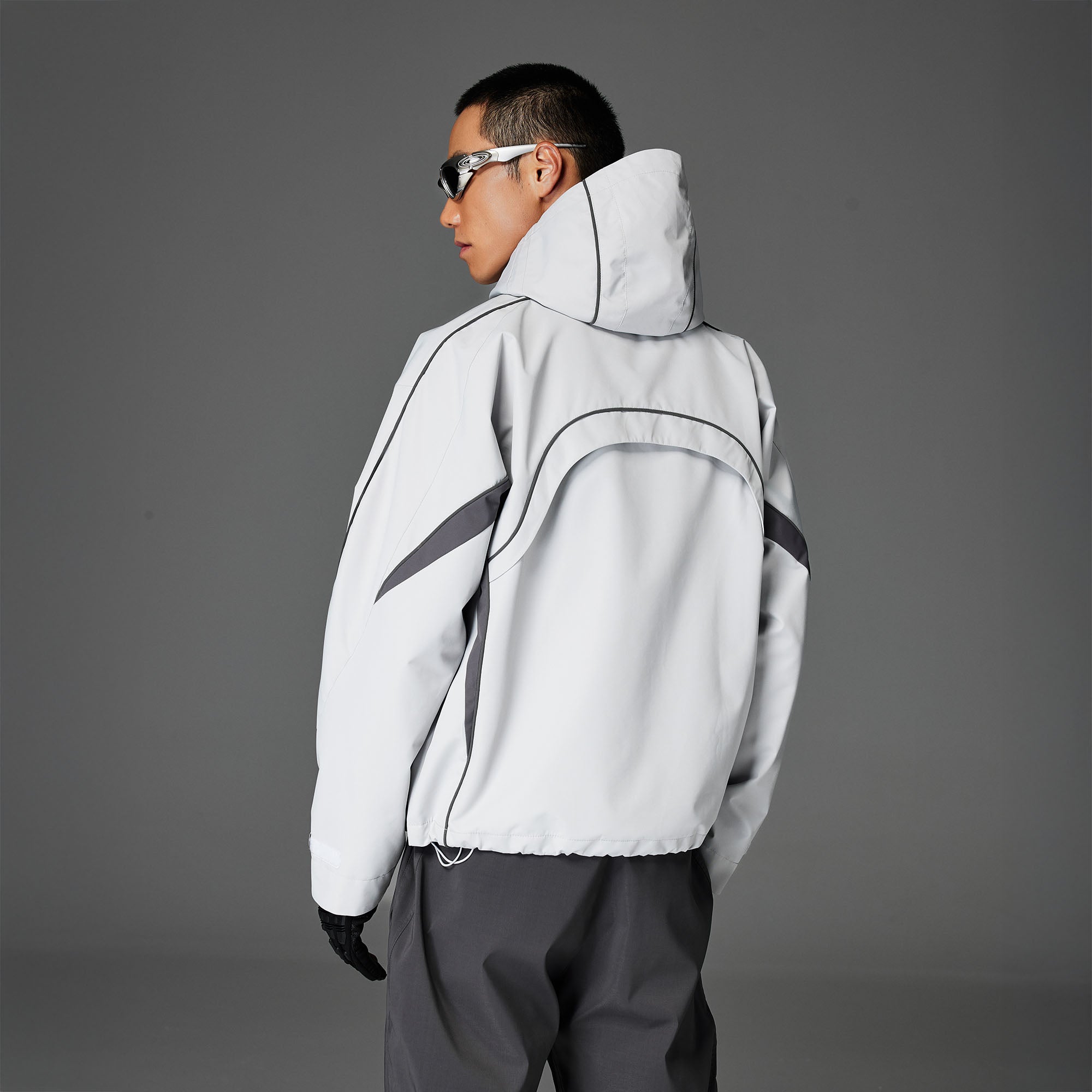 CATSSTAC Stormline Contrast Panel Zip Jacket-Jacket-M-Light Gray-Free Shipping Leatheretro