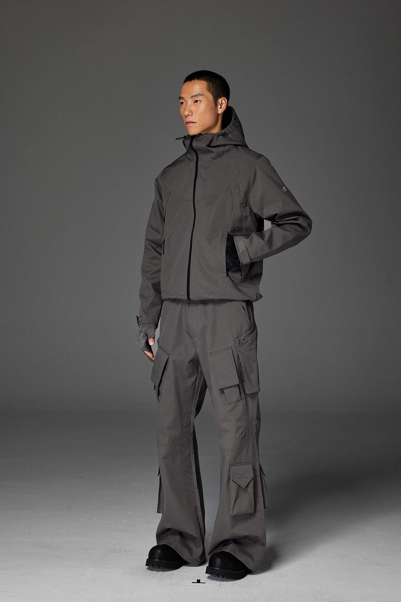 CATSSTAC Multi-Pocket Paneled Drawstring Cargo Pants-Pants-M (Preorder)-Black-Free Shipping Leatheretro