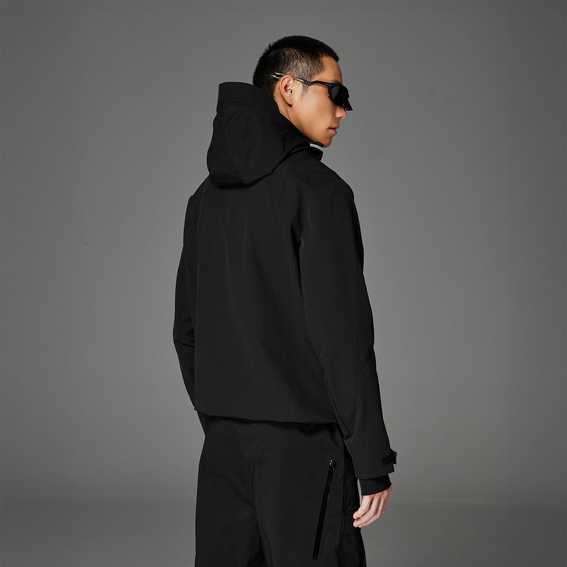 CATSSTAC Tech Structured Panel Softshell Hooded Jacket-Jacket-S-Black-Free Shipping Leatheretro